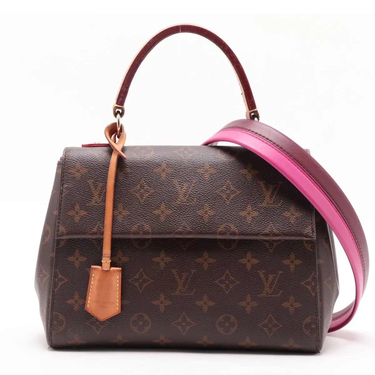 Monogram Cluny BB M42738 DU0137 Brown x Pink. Aftermarket repair at the base. RFID detected.