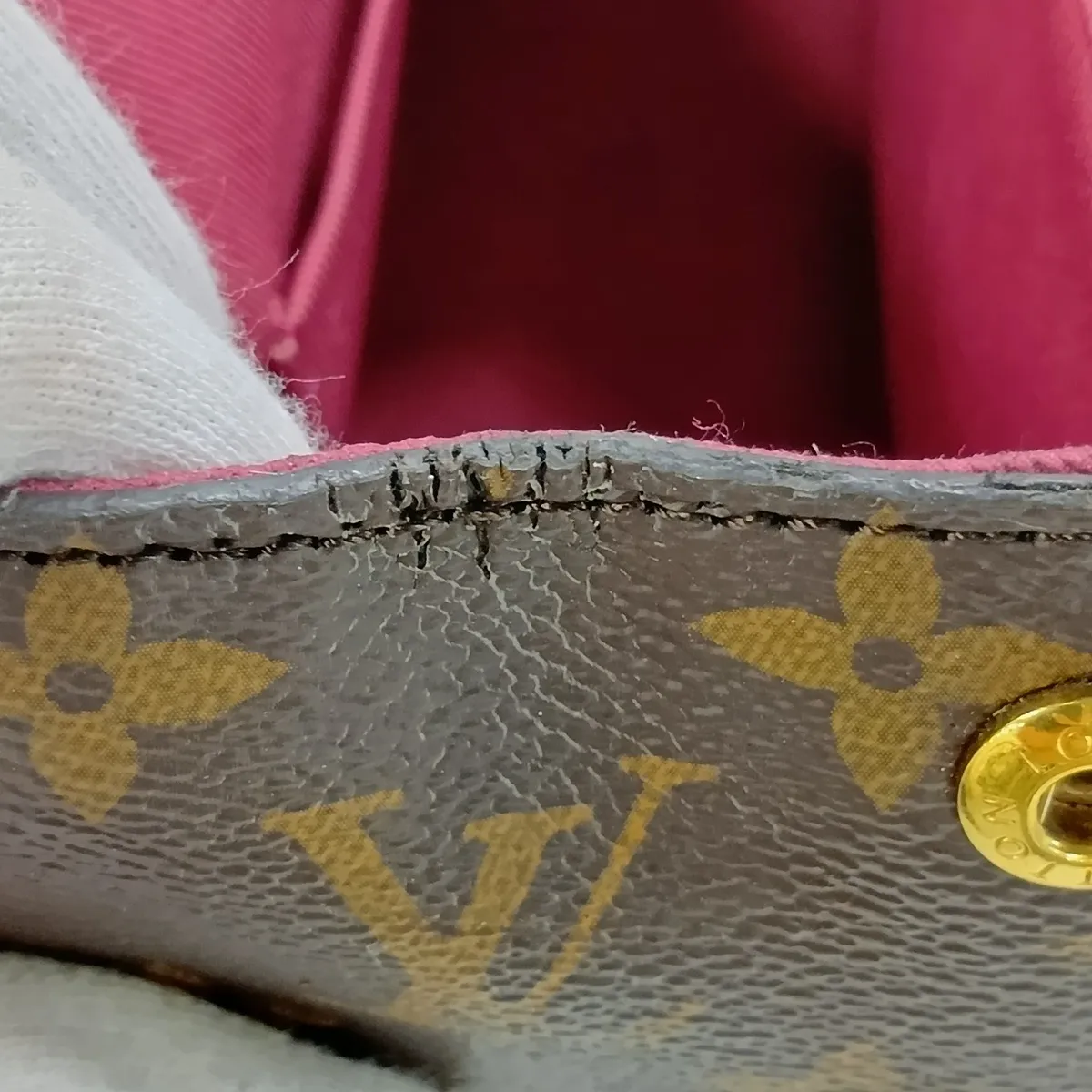Monogram Cluny BB M42738 DU0137 Brown x Pink. Aftermarket repair at the base. RFID detected. — view 15