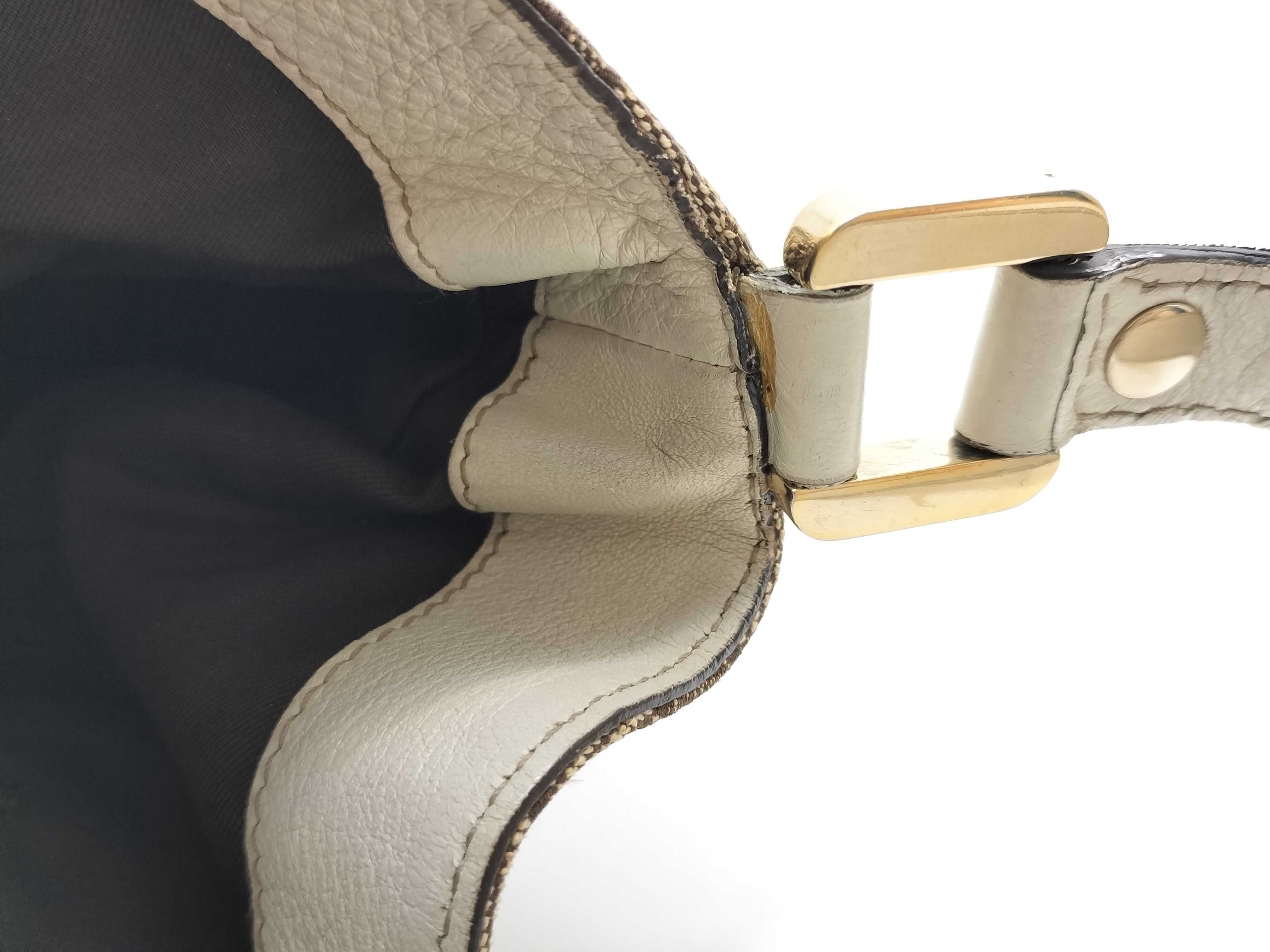 GG Canvas White Canvas GG Monogram Red and Green Buckle Pumpkin Underarm Bag Shoulder Bag — view 12