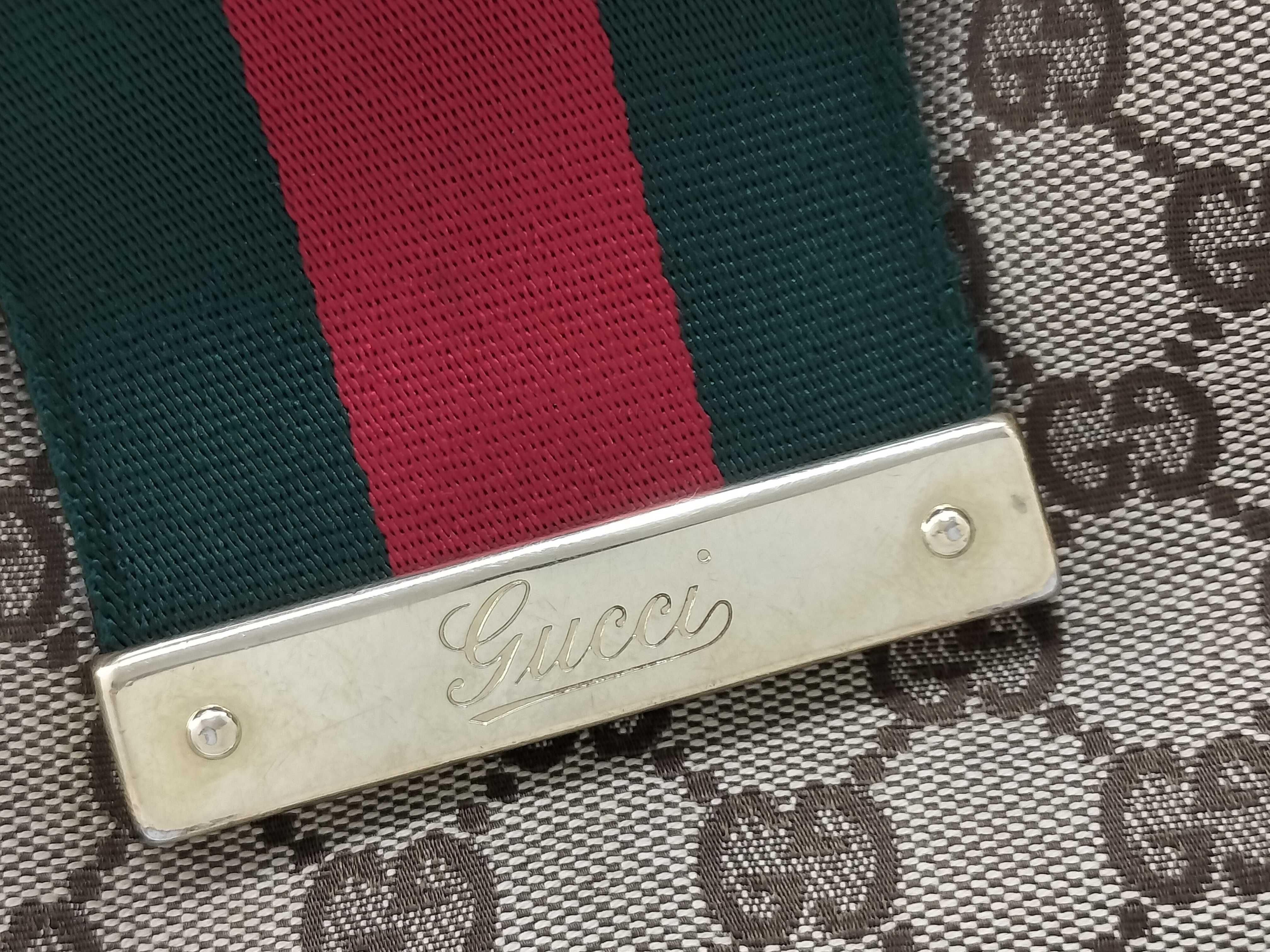 GG Canvas White Canvas GG Monogram Red and Green Buckle Pumpkin Underarm Bag Shoulder Bag — view 9