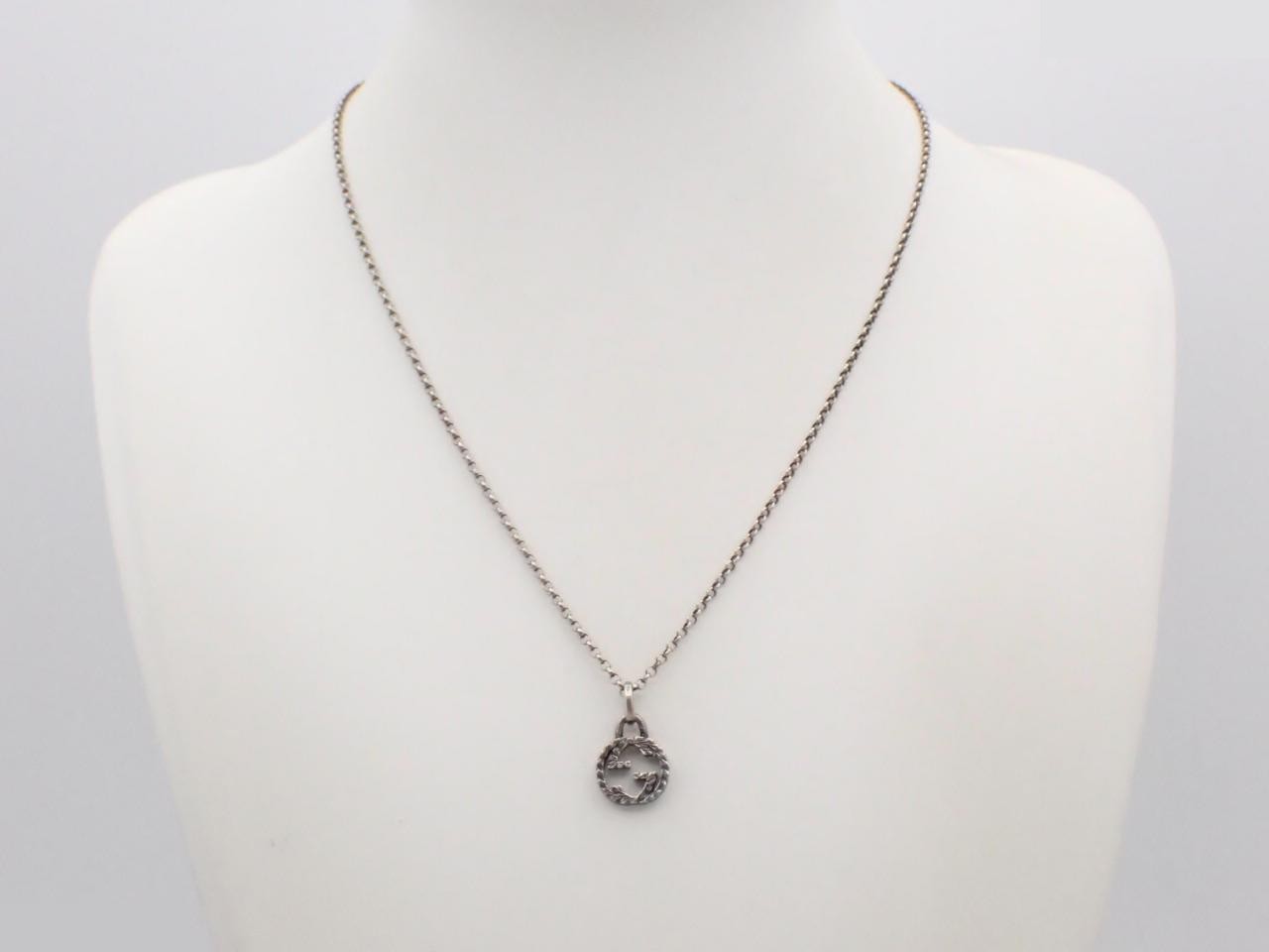 Interlocking G Arabesque Sterling Silver 925 Necklace / 7.2g - Gucci — view 3