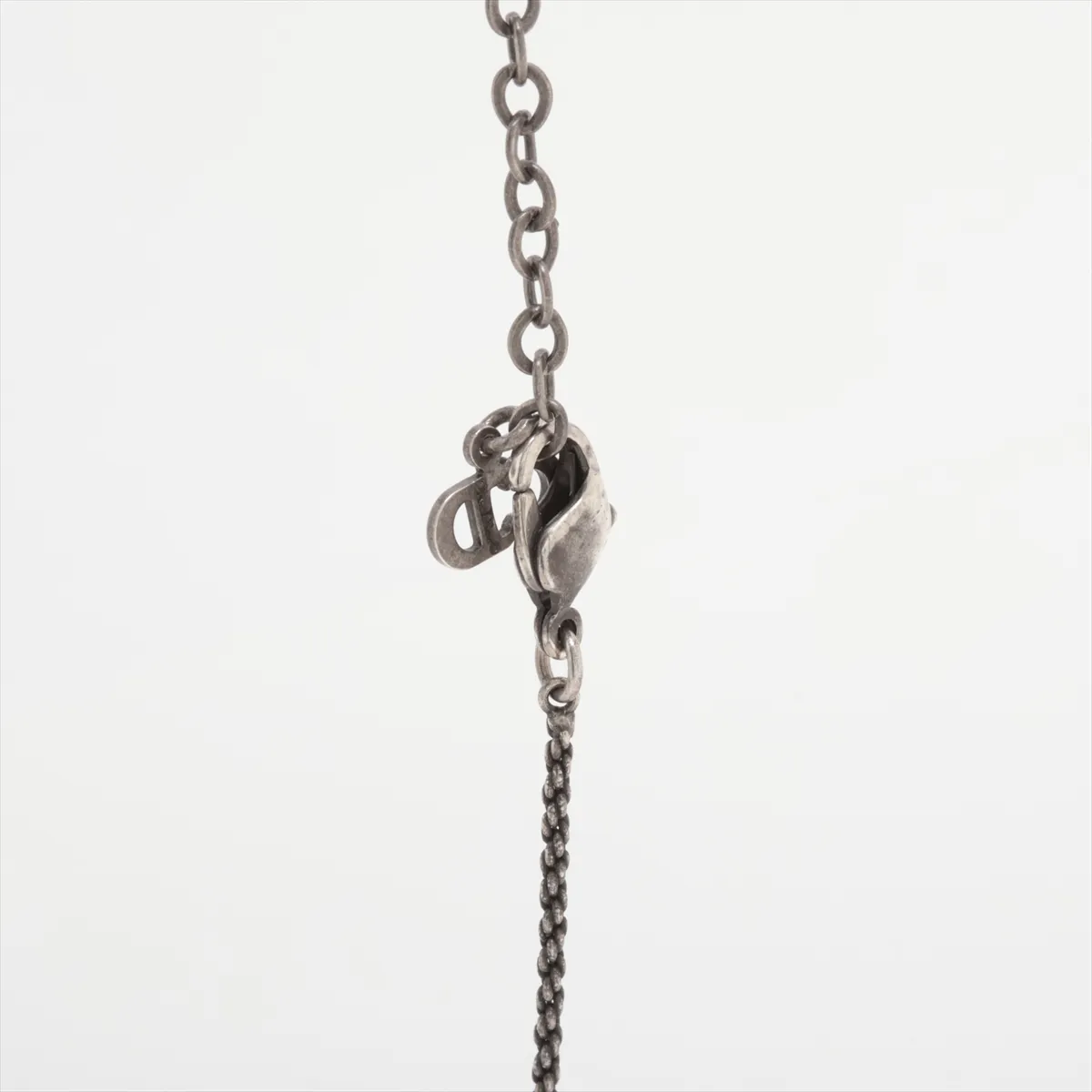 necklace, gold plated with rhinestones, silver. Shows signs of wear, — view 3