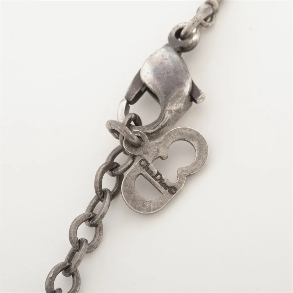 necklace, gold plated with rhinestones, silver. Shows signs of wear, — view 4