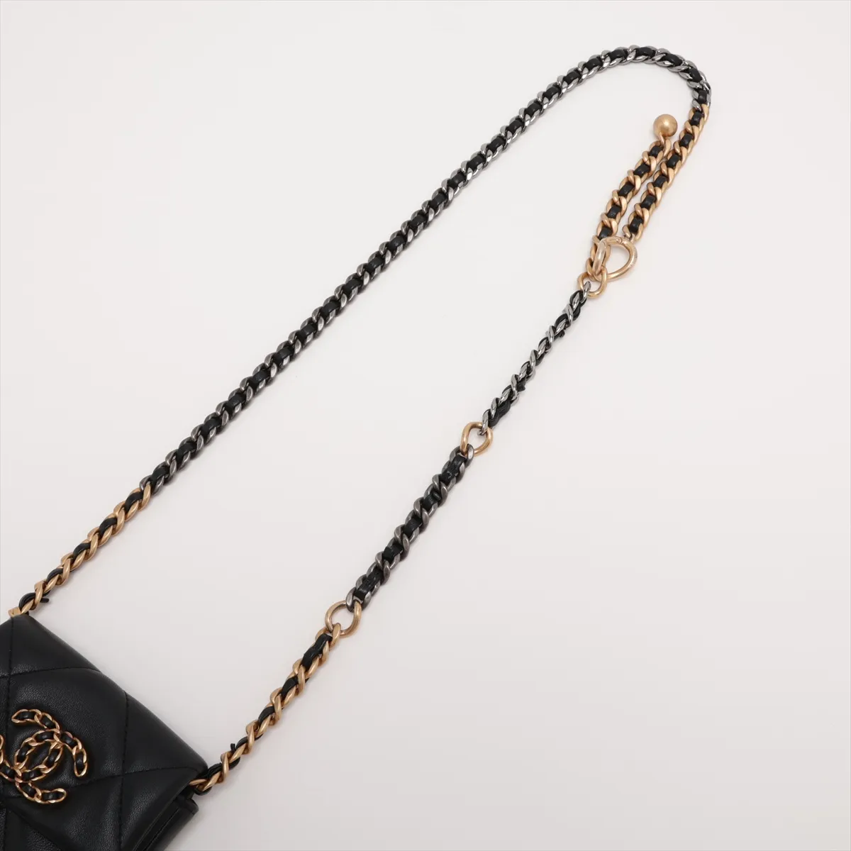 Matelassé Lambskin Waist Pouch, Black with Gold and Silver Hardware, Item Number 31717669 (Serial Number 31) — view 5