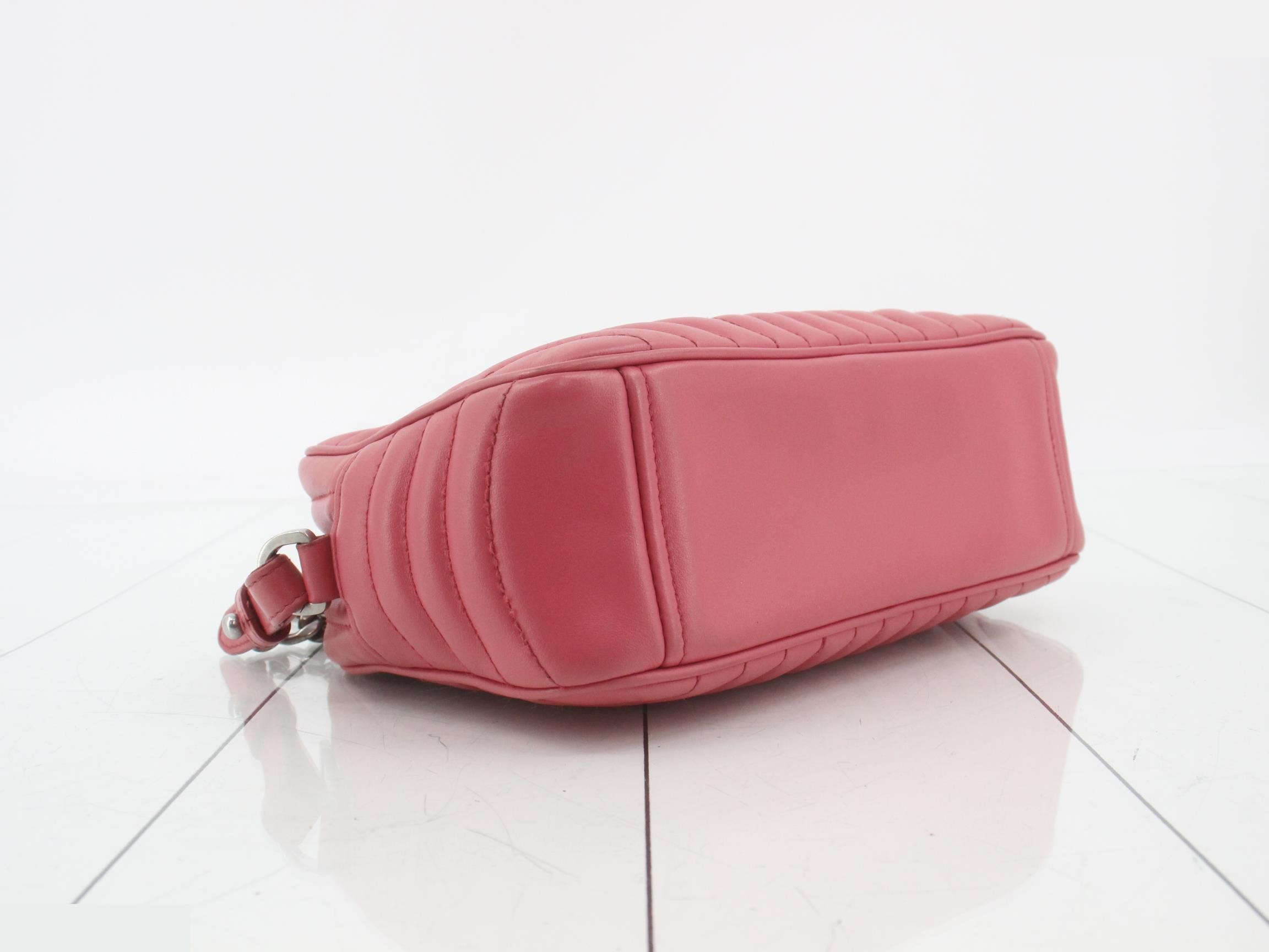 Diagram Shoulder Bag, Calfskin, Pink — view 5