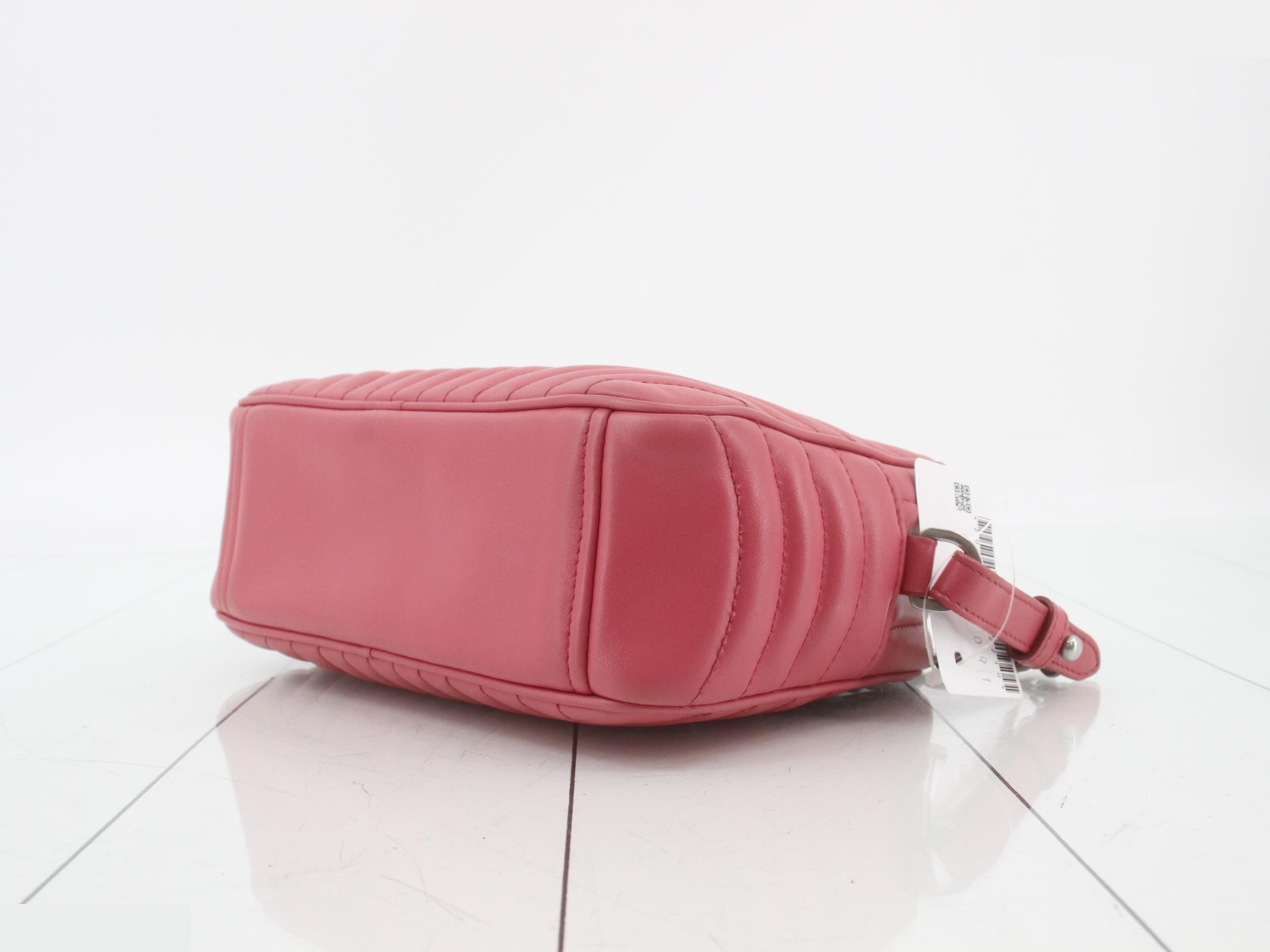 Diagram Shoulder Bag, Calfskin, Pink — view 6