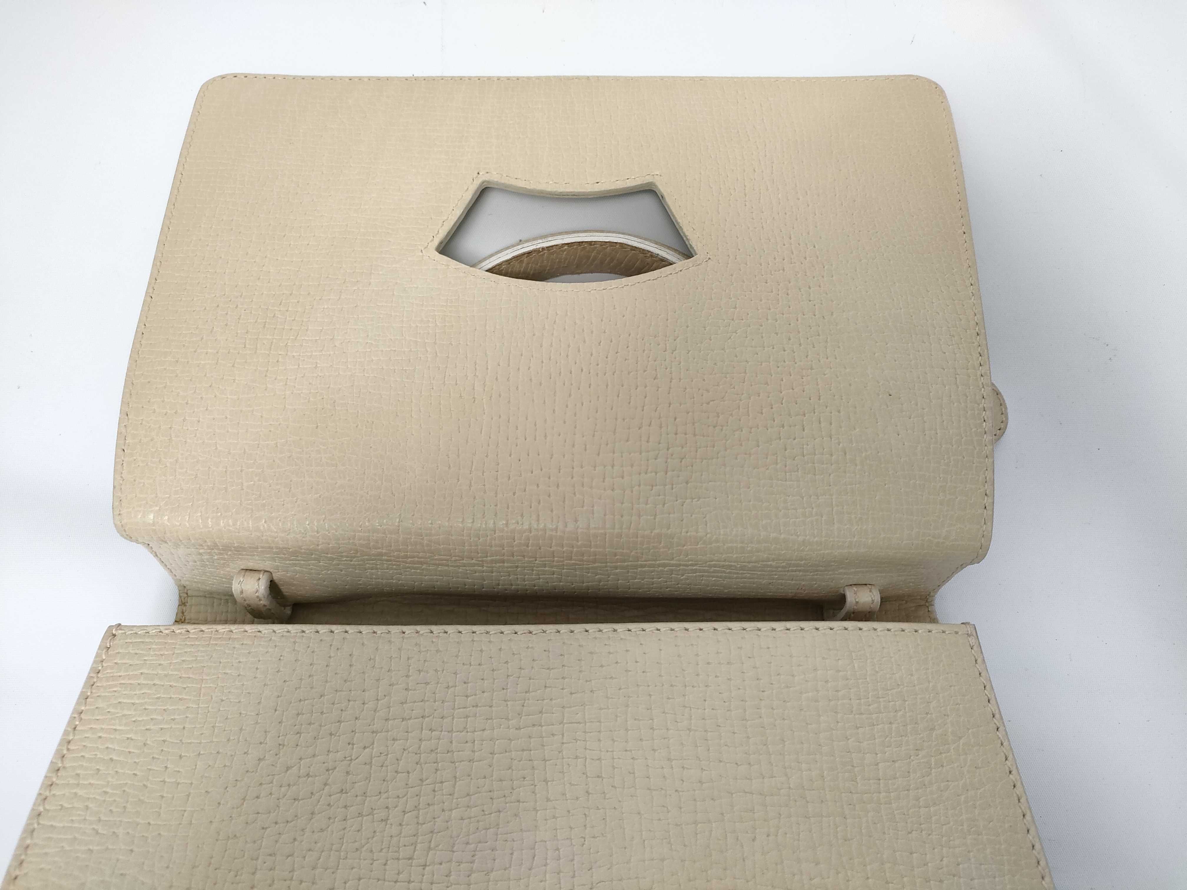 Barcelona 2-Way Leather Handbag, Ivory — view 7