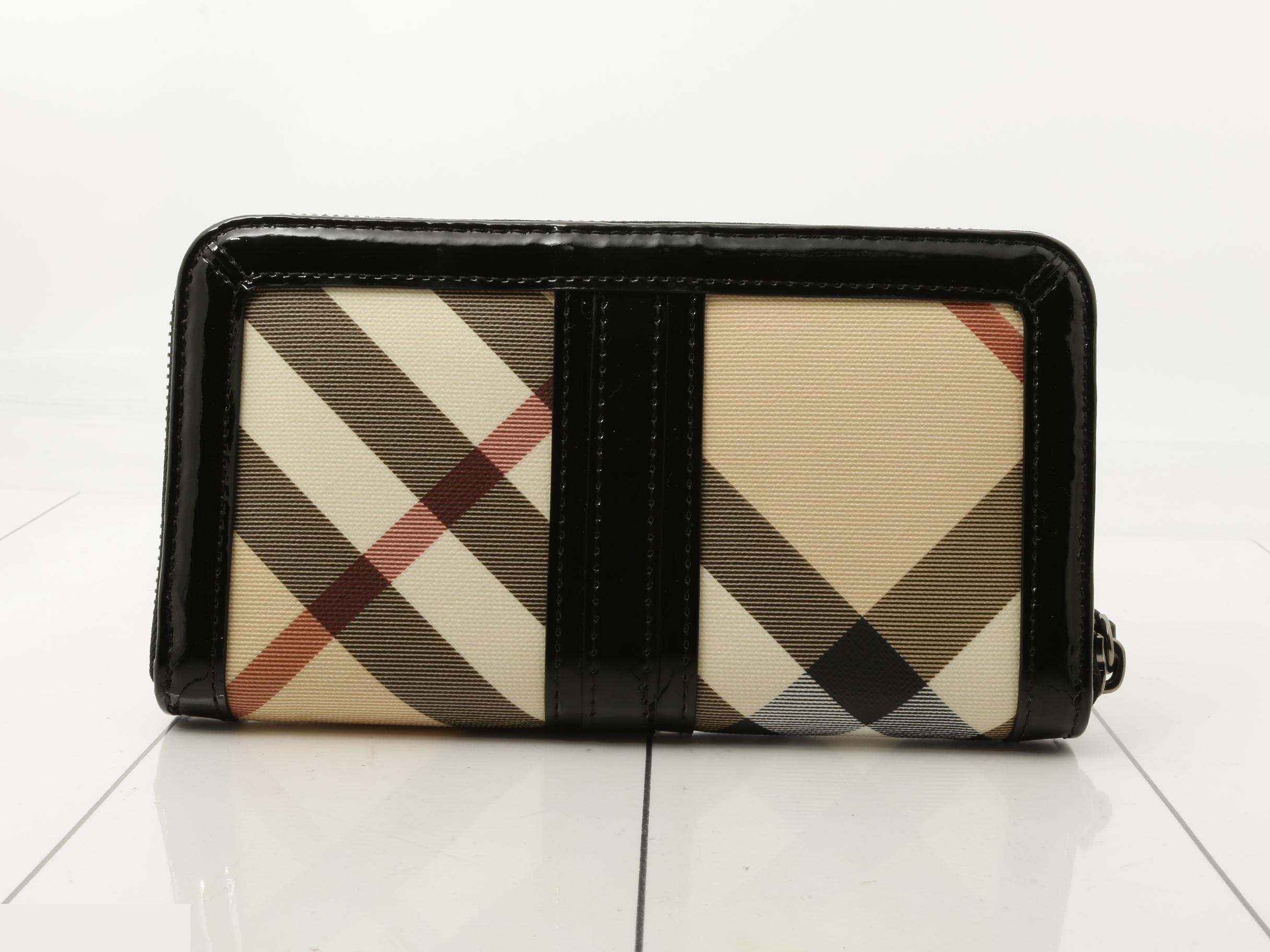 round-zip long wallet, check pattern — view 2