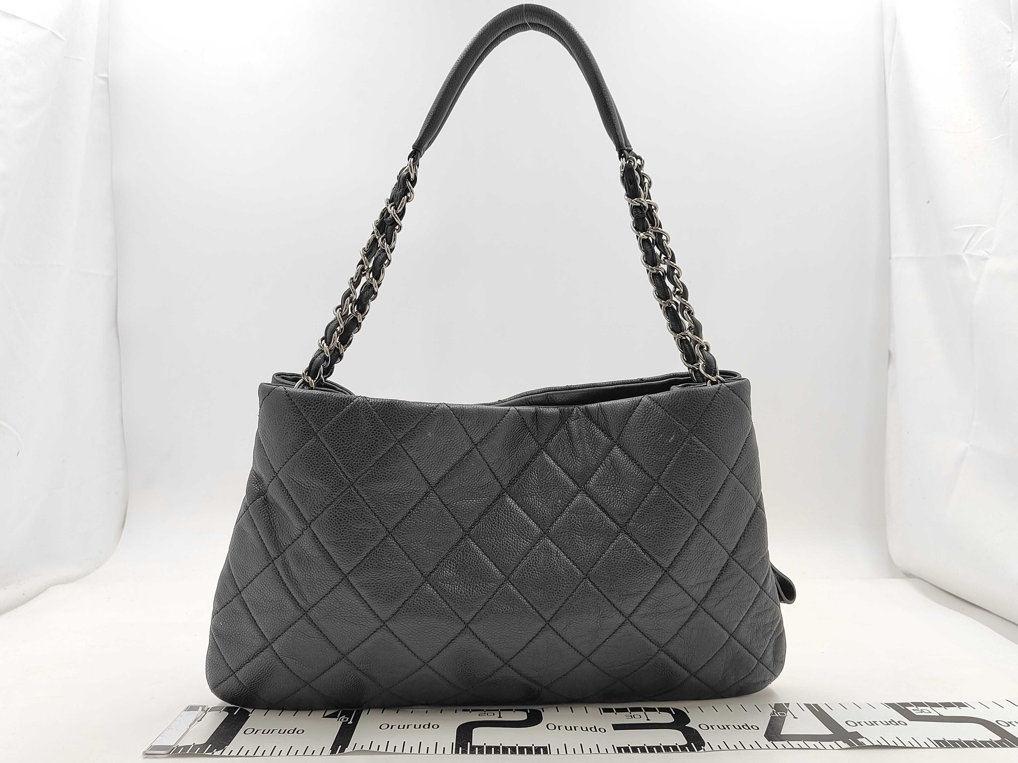 BAG CAVIAR SKIN CHAIN ​​TOTE BLACK Tote Bag — view 2