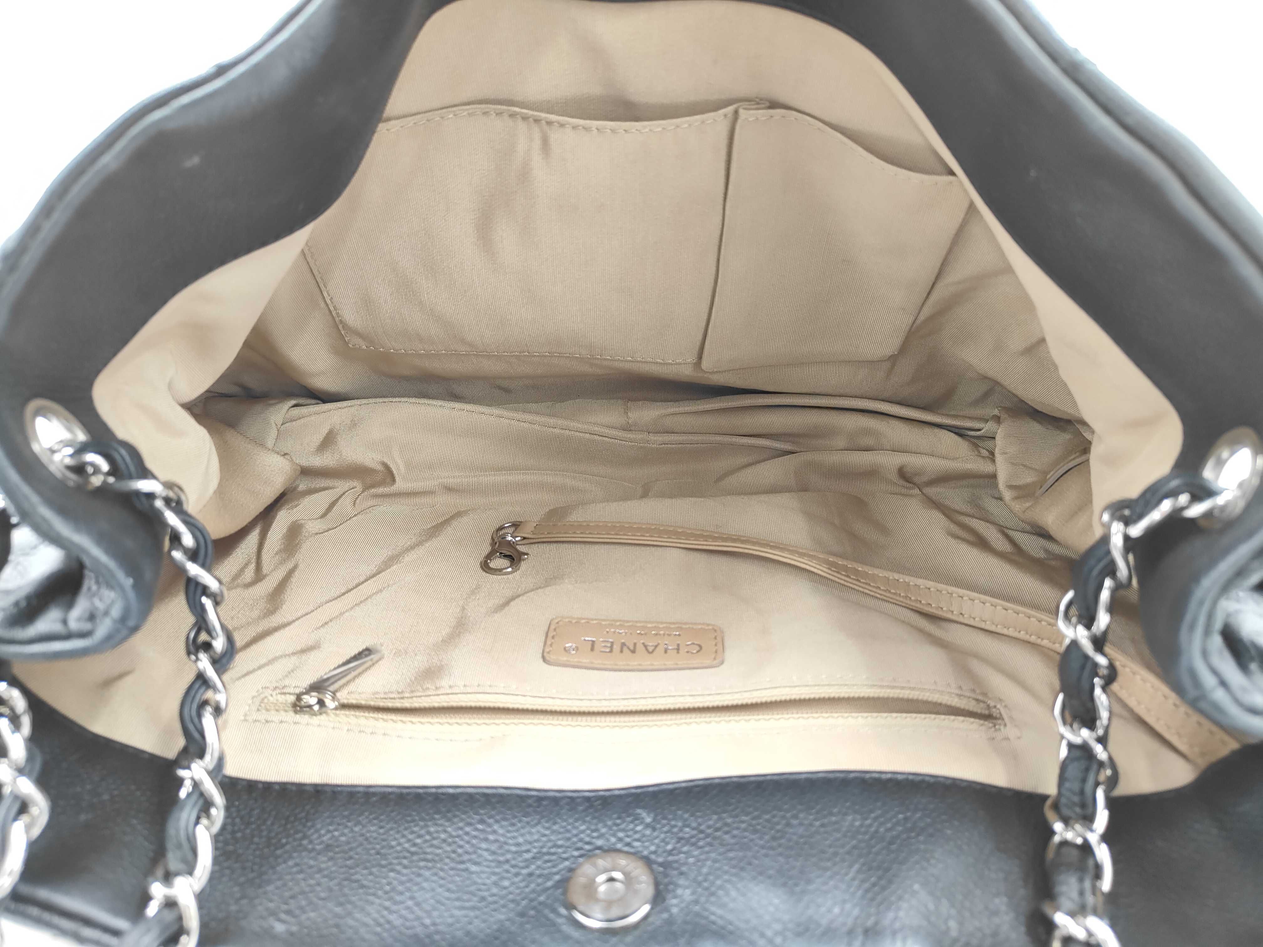 BAG CAVIAR SKIN CHAIN ​​TOTE BLACK Tote Bag — view 10