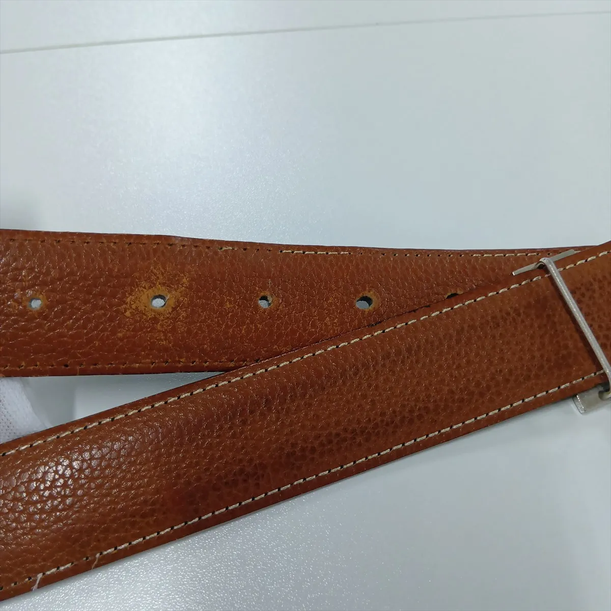 H-belt, Storie G:2003, Belt, 95, Leather, Black x Silver. Shows signs of wear: — view 7