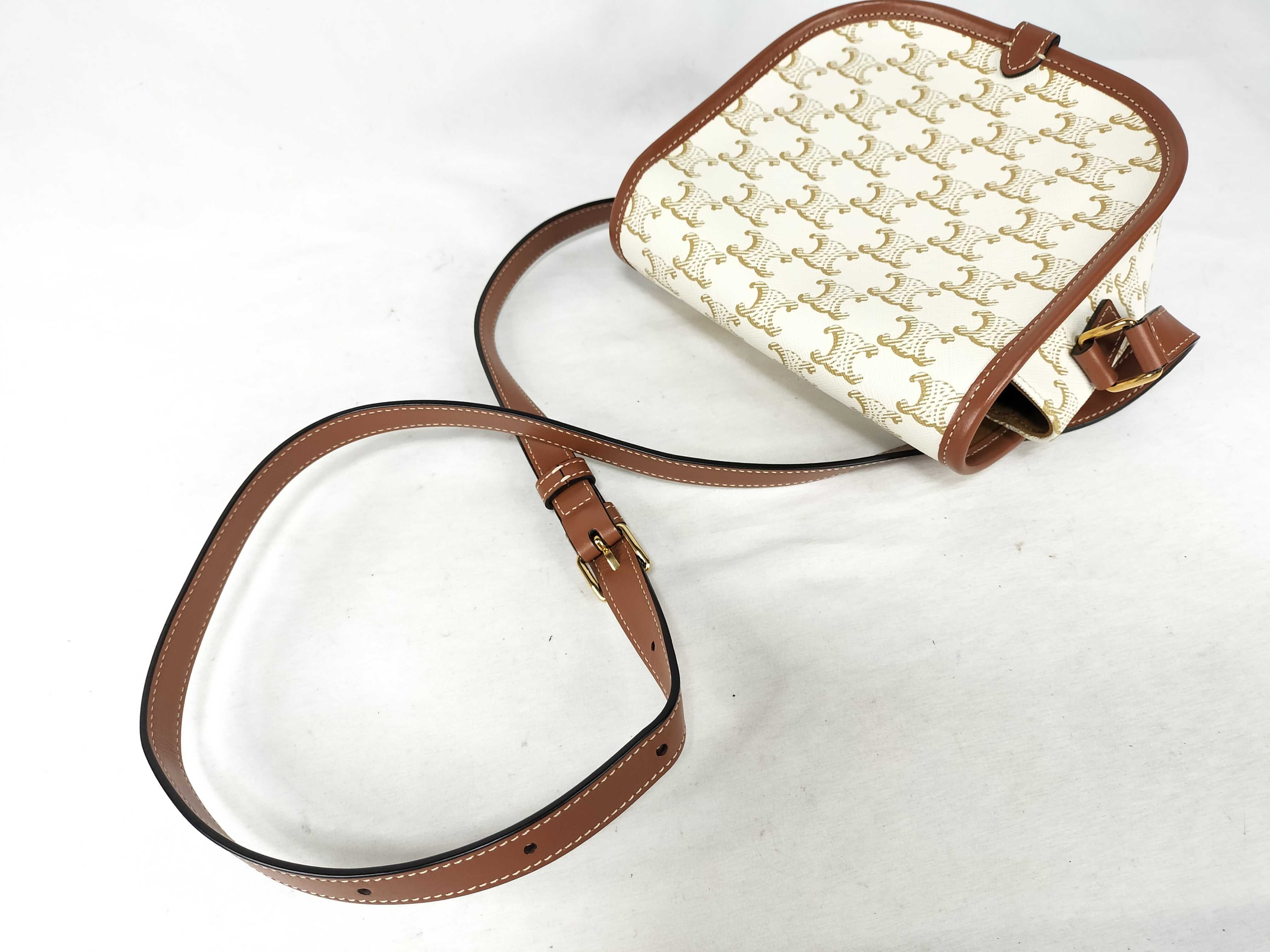 Medium Folco Bag 191502 Leather White Shoulder Bag — view 3