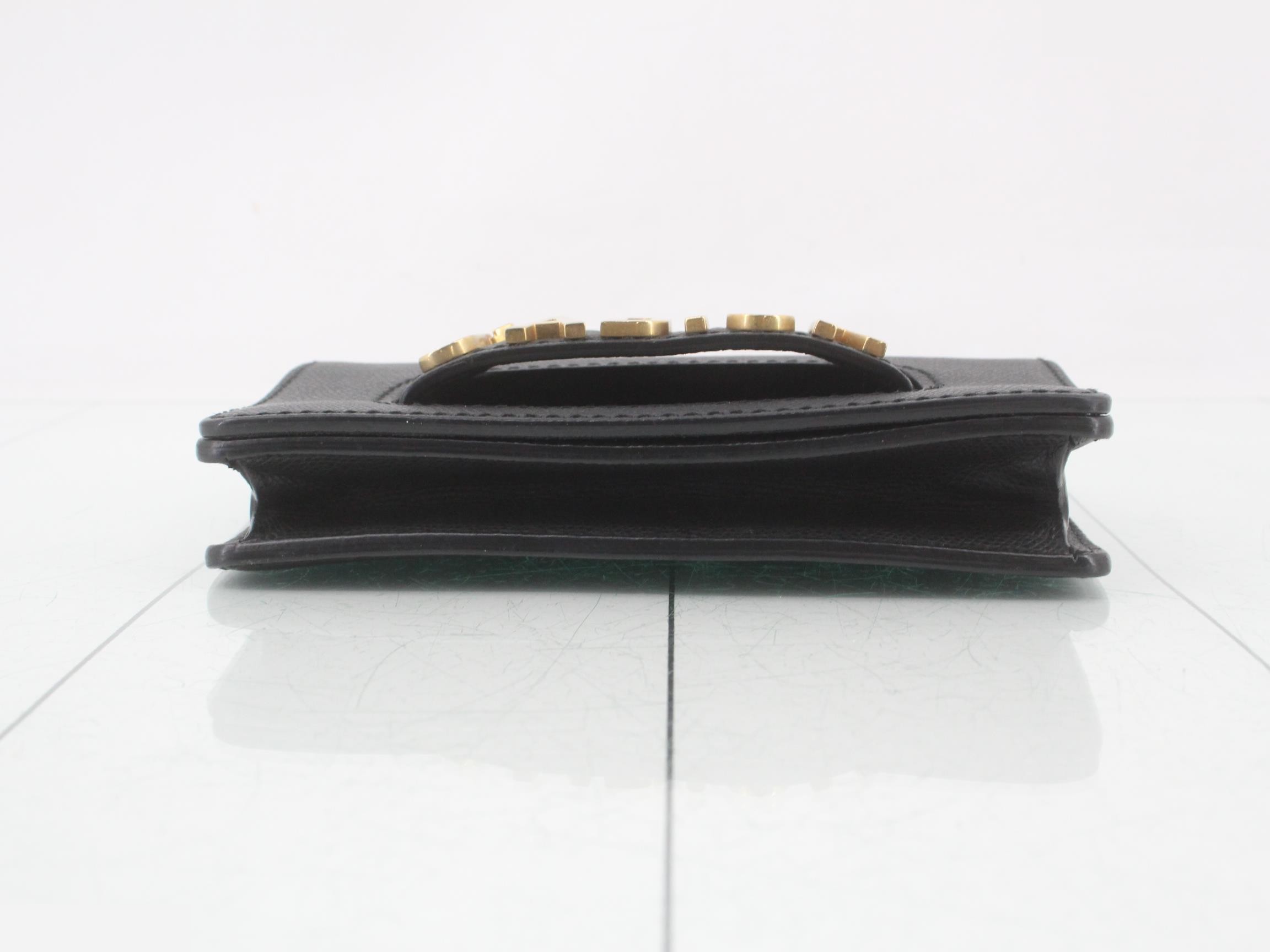 Leather J'ADIOR logo chain shoulder bag, black — view 3