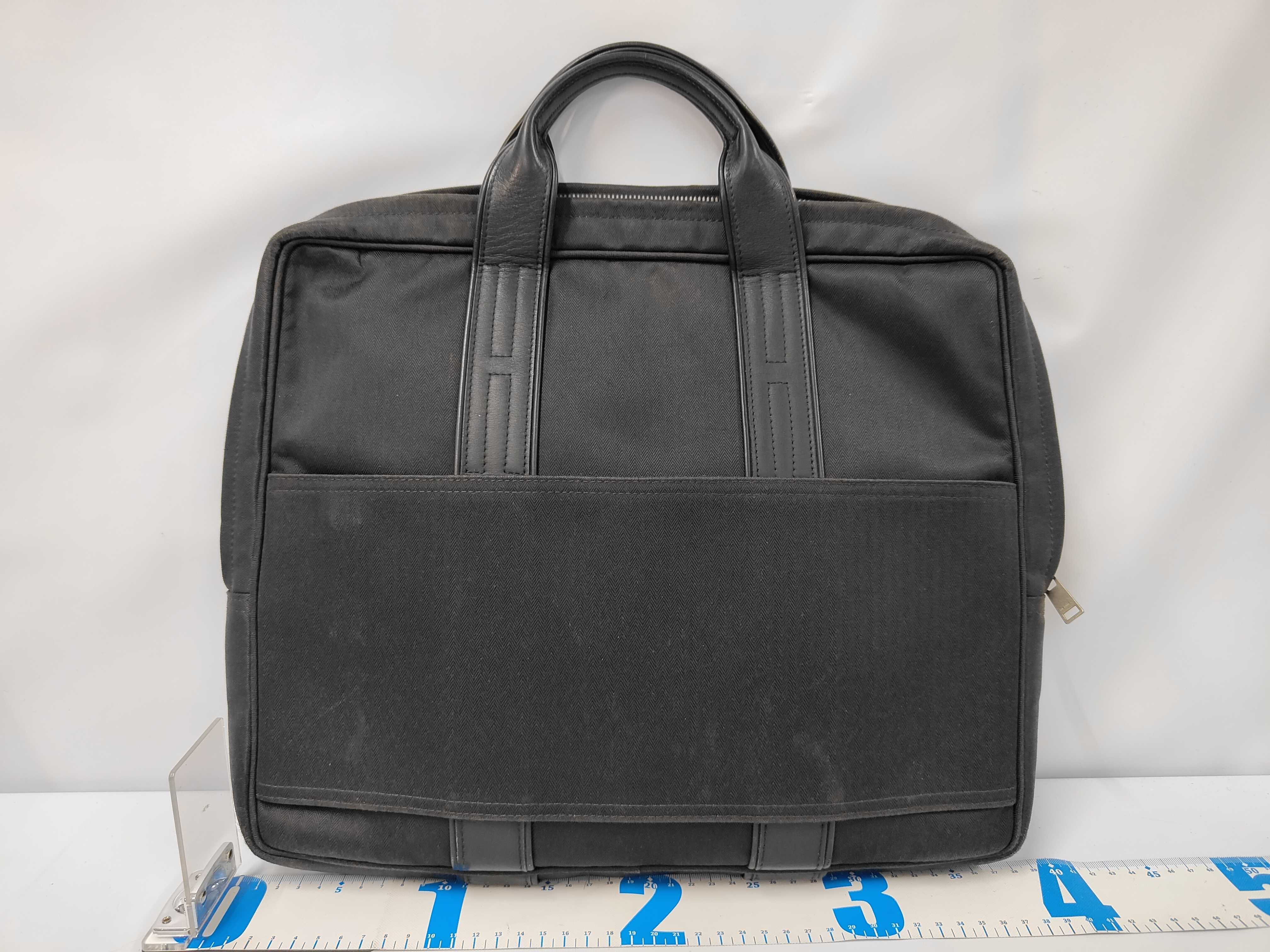 Acapulco Odinateur Toile Chevron x Leather Noir Silver Hardware Handbag — view 2