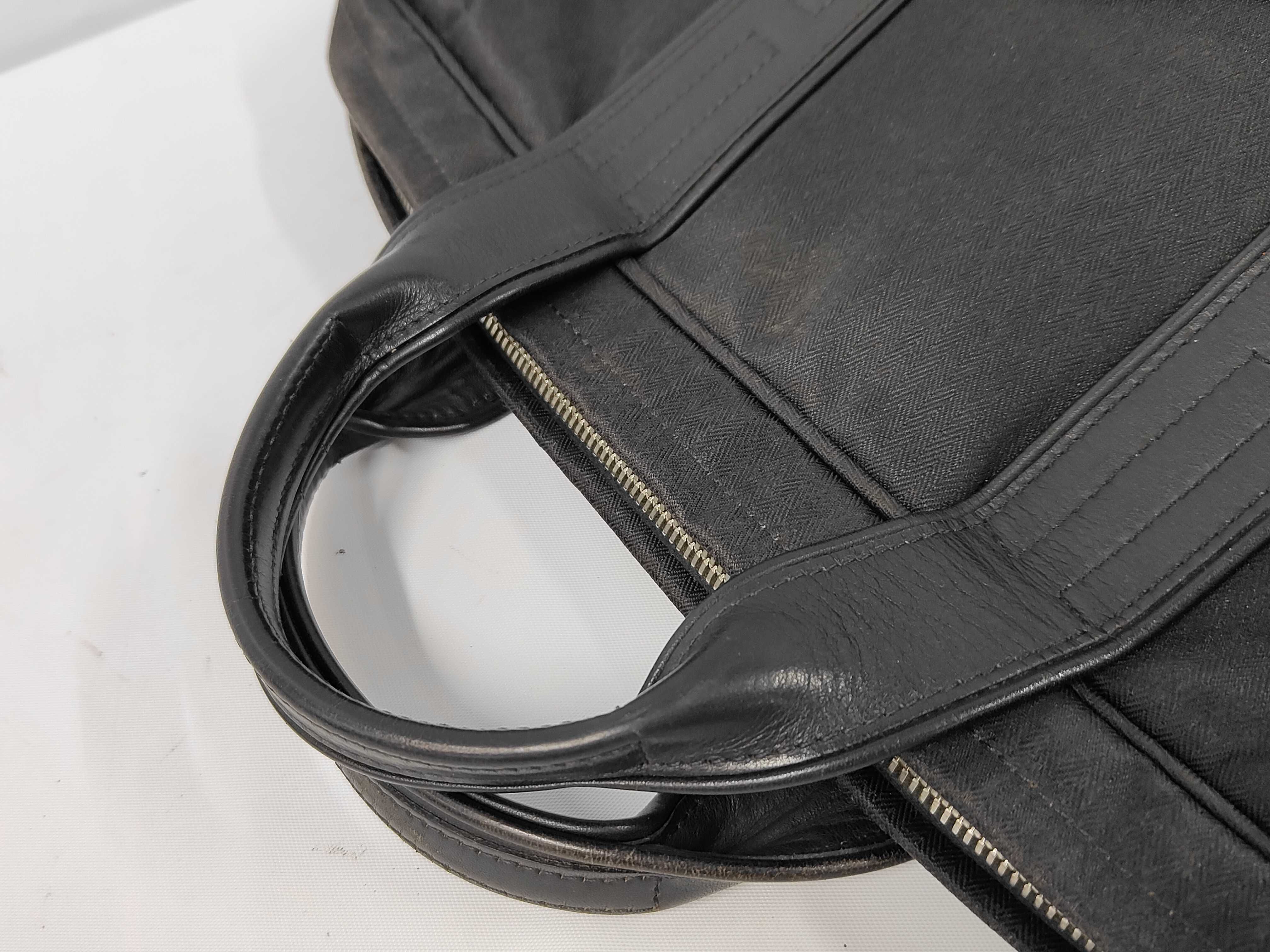 Acapulco Odinateur Toile Chevron x Leather Noir Silver Hardware Handbag — view 5