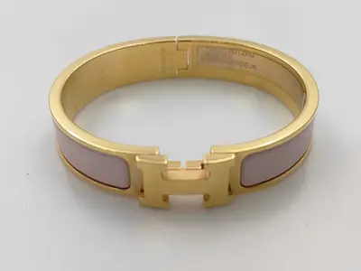 Pink GP Hardware Click H Bracelet/Bangle