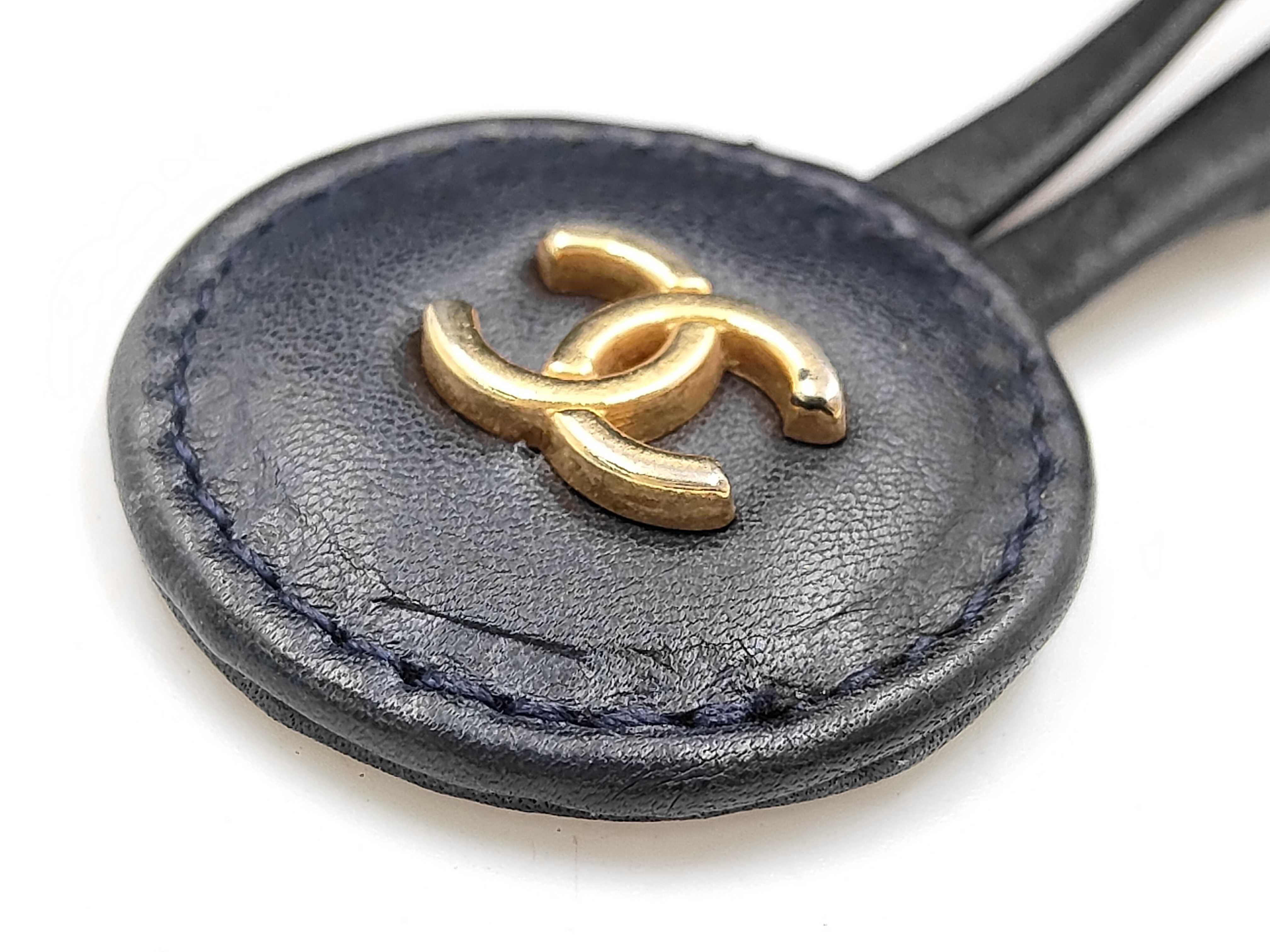 Shoulder Bag, V-Stitch, Navy Gold — view 14