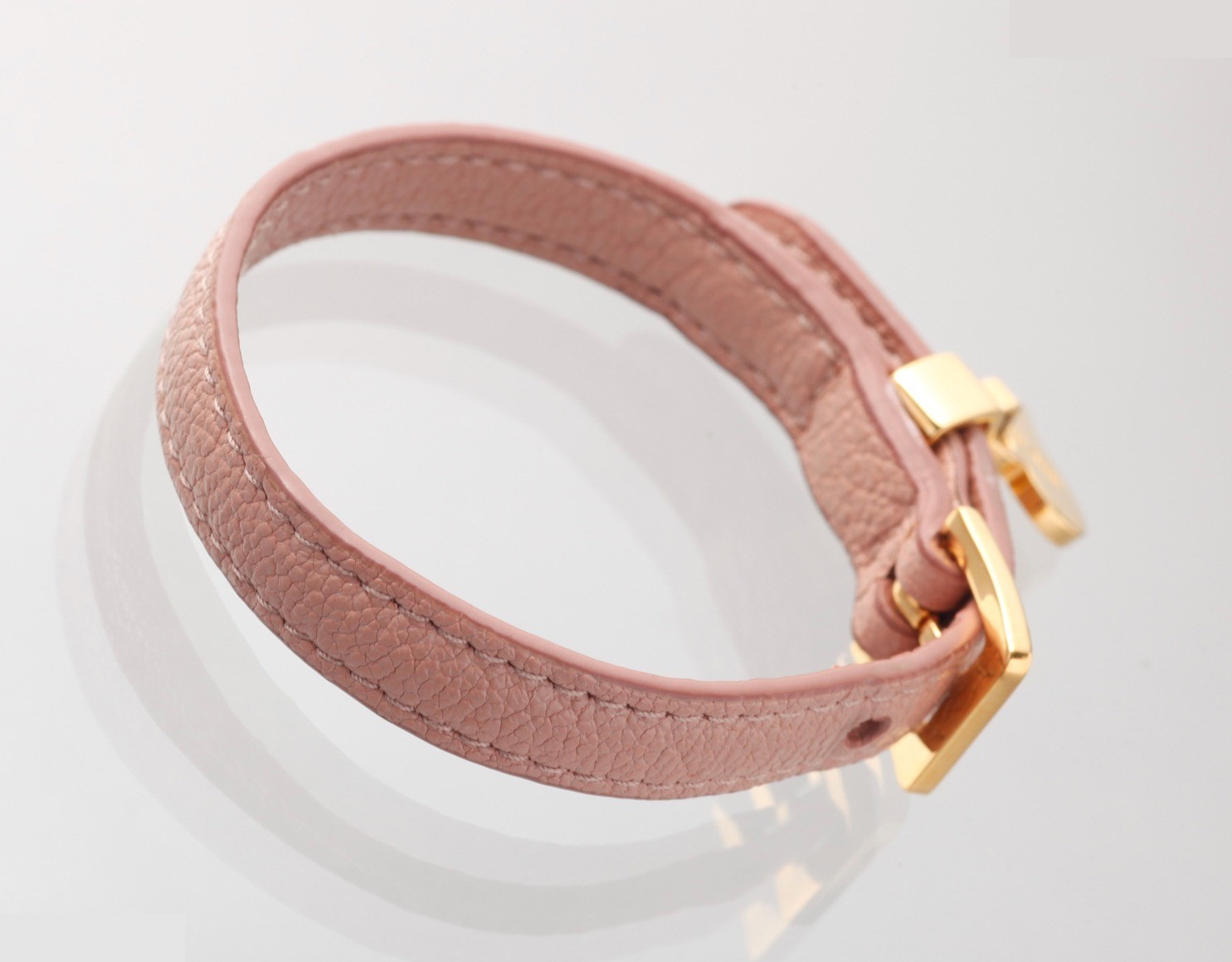 Heart-shaped rhinestone bracelet/bangle (leather/fabric), wrist circumference approximately 17cm — view 3