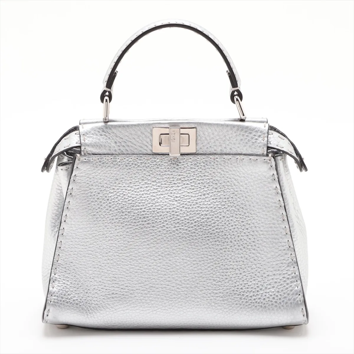 Selleria Mini Peekaboo 8BN244 Leather 2-Way Handbag, Silver — view 2