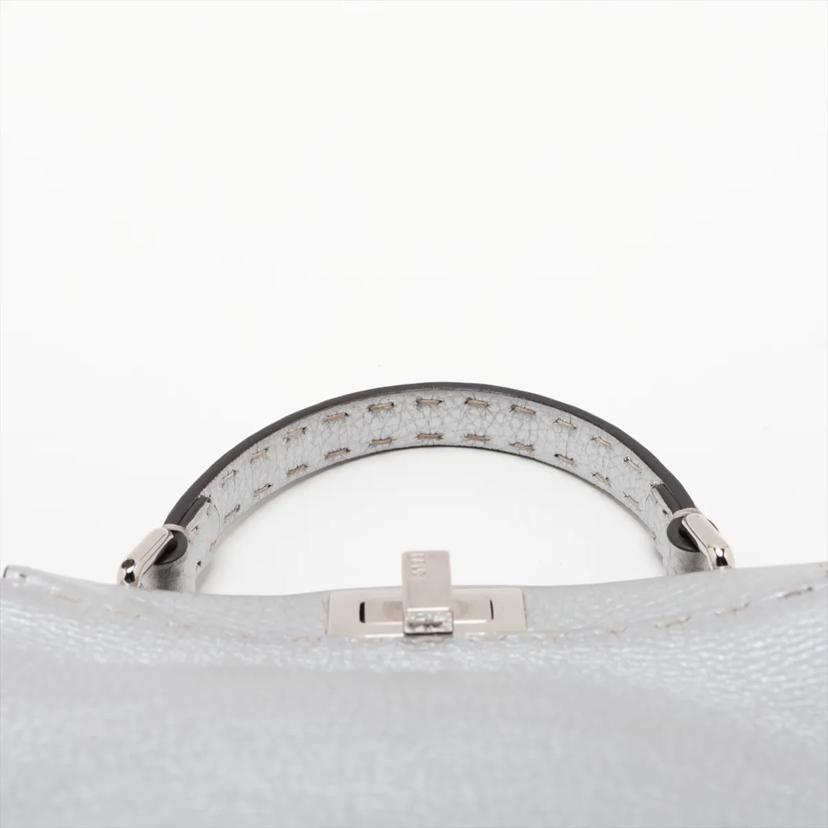 Selleria Mini Peekaboo 8BN244 Leather 2-Way Handbag, Silver — view 6