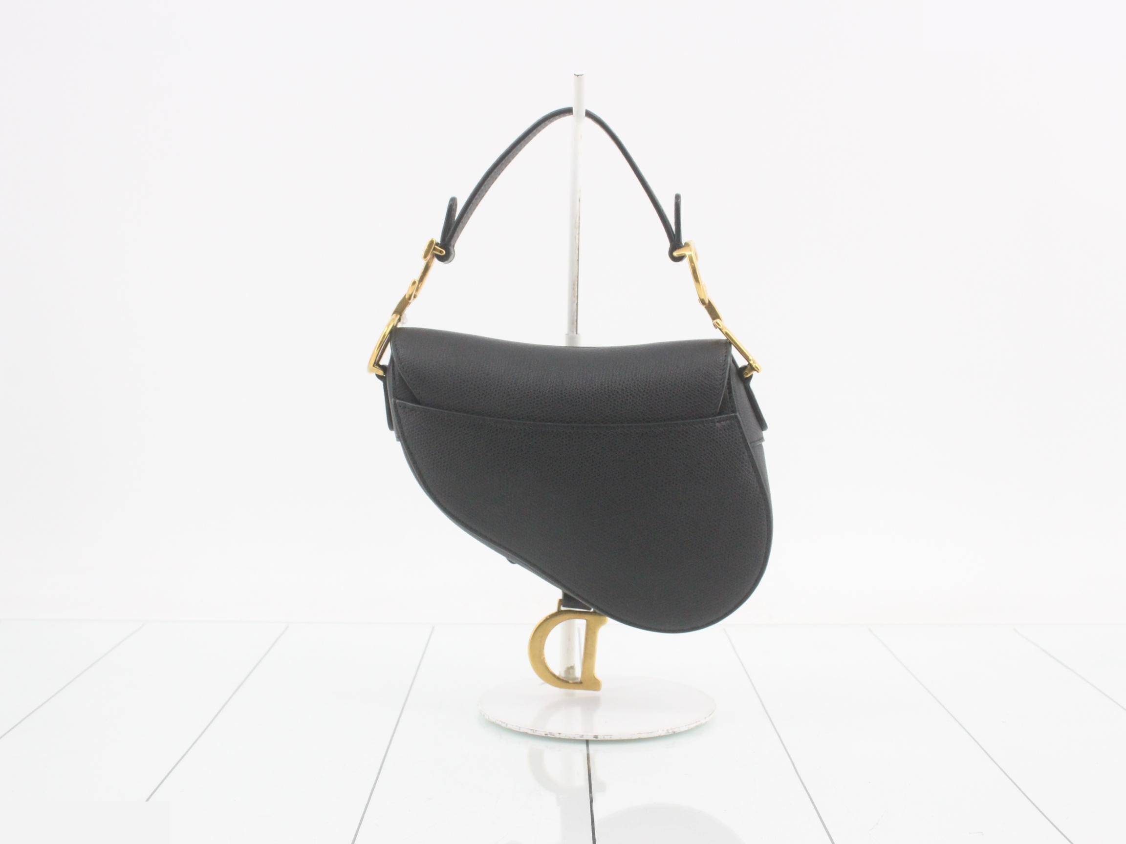 Saddle Leather Handbag, Black — view 2