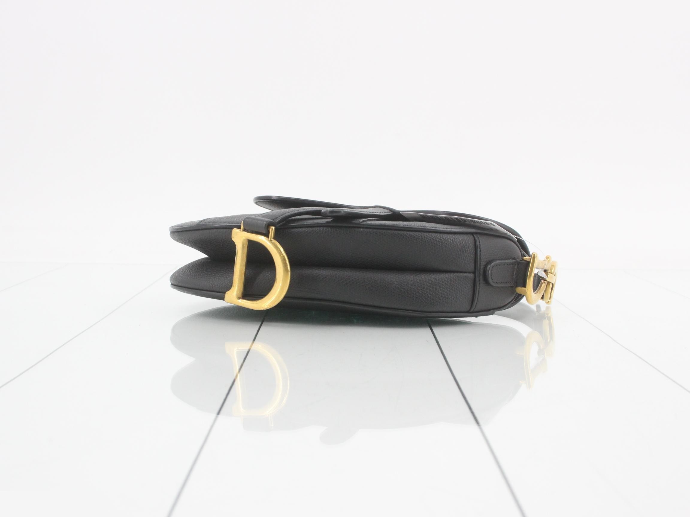 Saddle Leather Handbag, Black — view 6