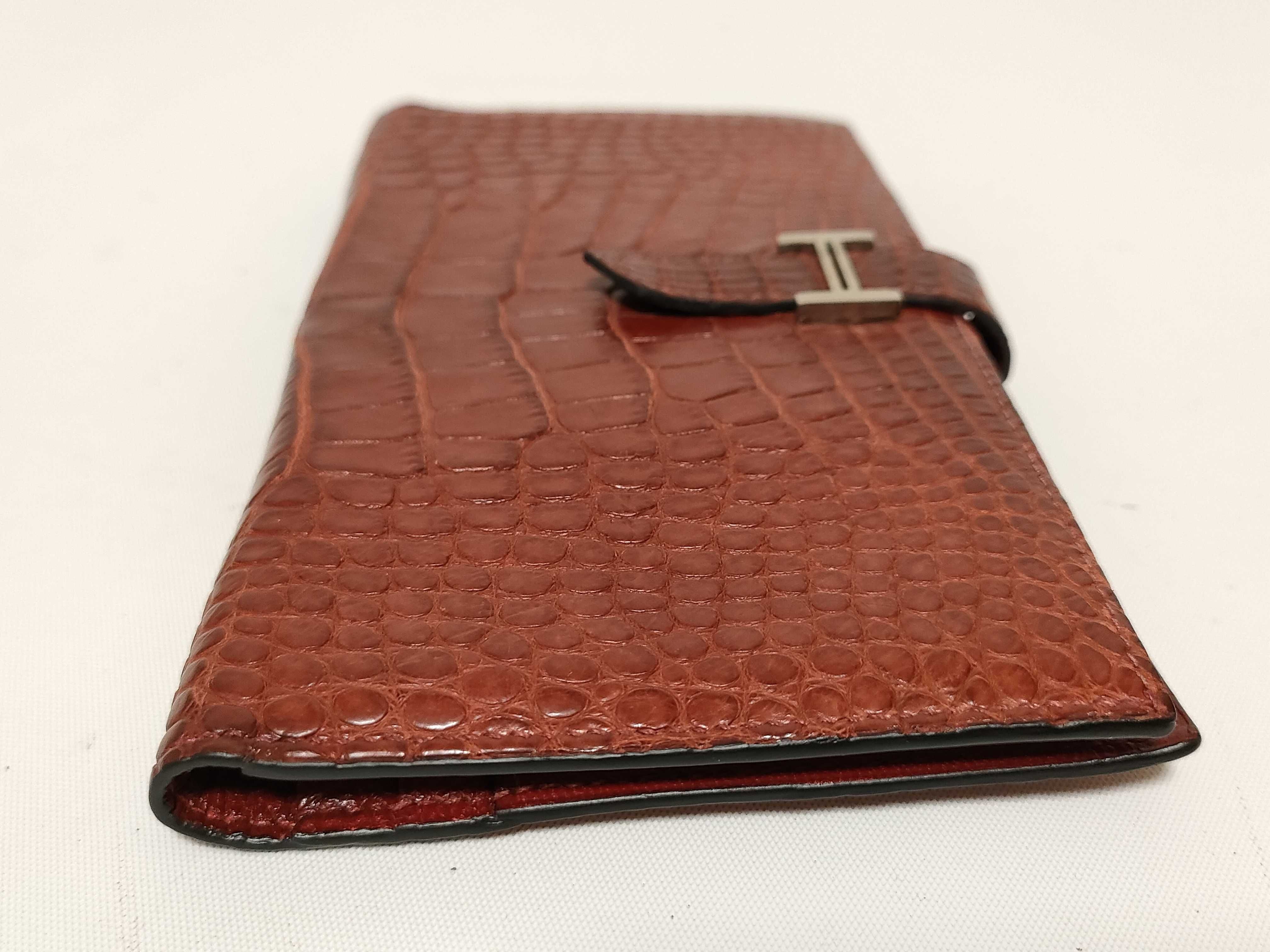Bearn Classic Alligator Wallet E Rouge Silver Hardware — view 13