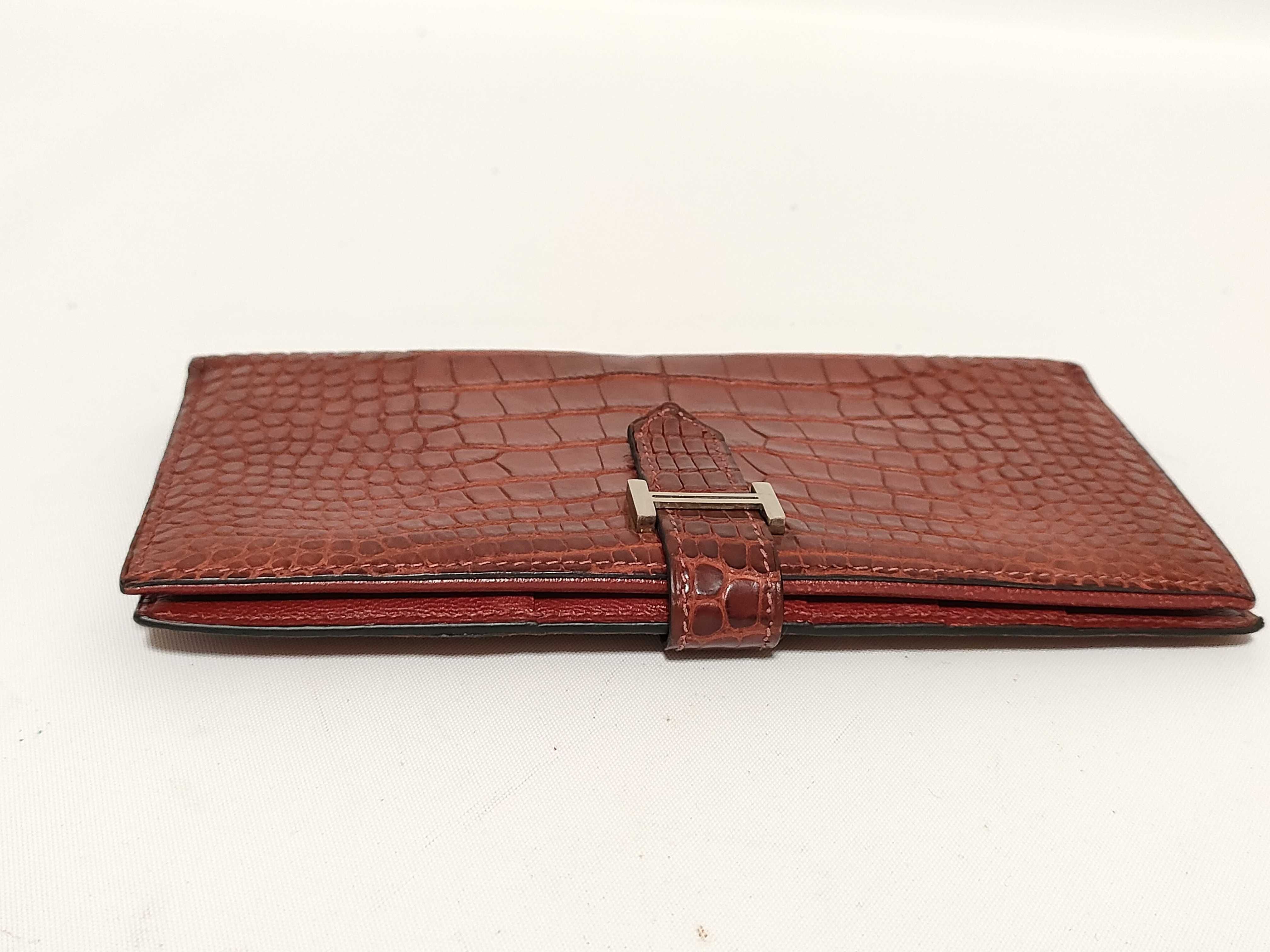 Bearn Classic Alligator Wallet E Rouge Silver Hardware — view 3