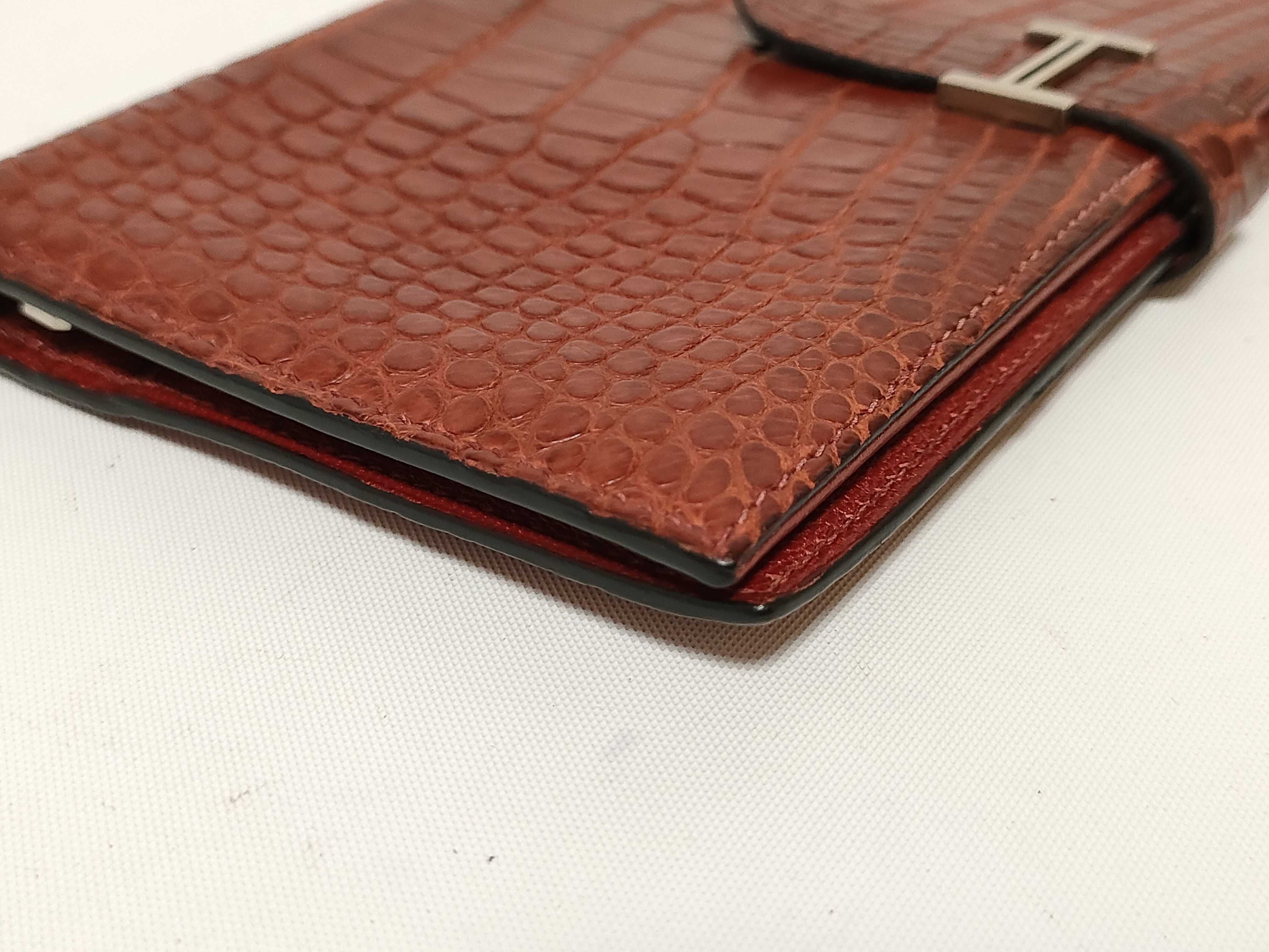 Bearn Classic Alligator Wallet E Rouge Silver Hardware — view 4