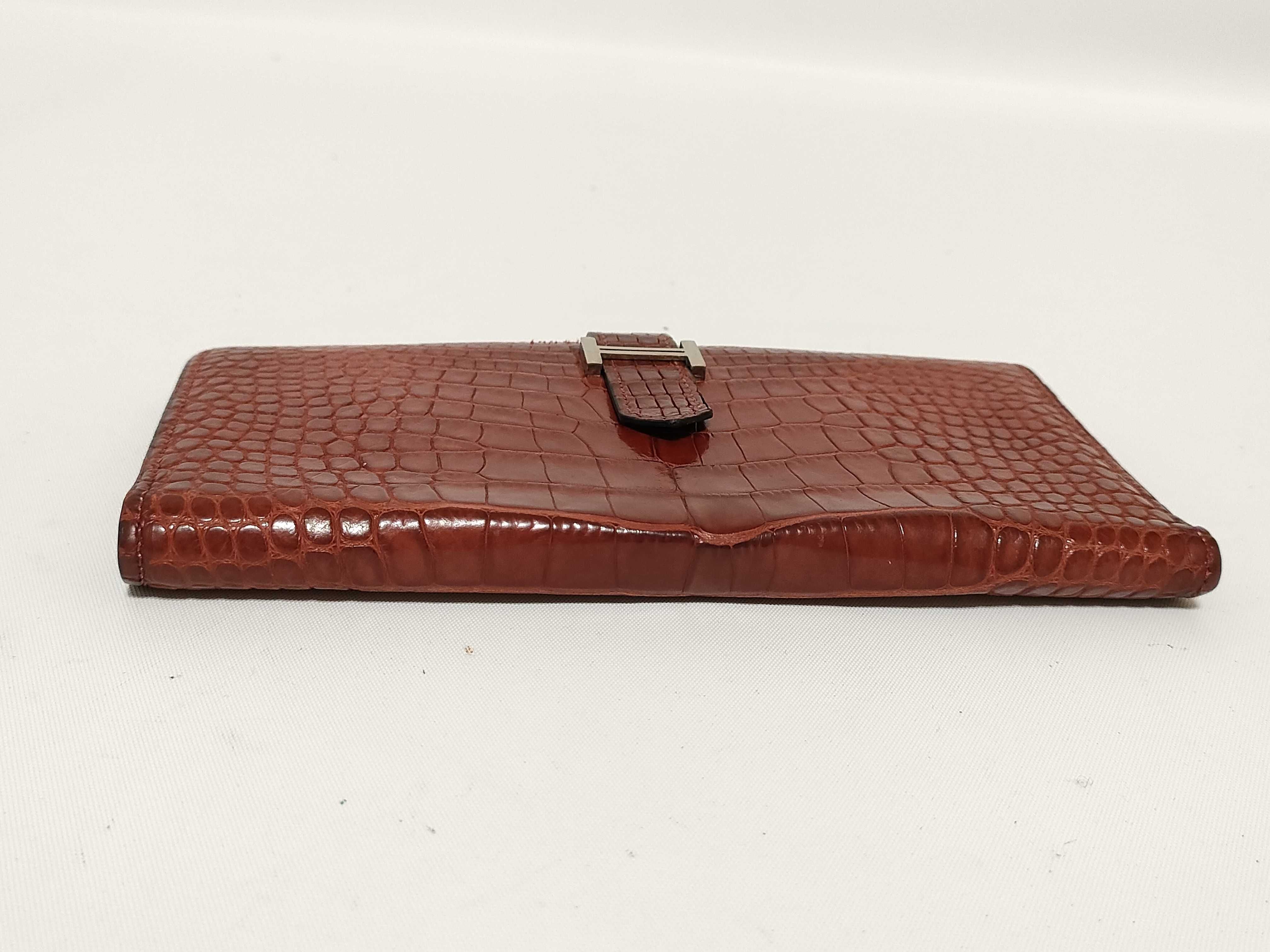 Bearn Classic Alligator Wallet E Rouge Silver Hardware — view 6