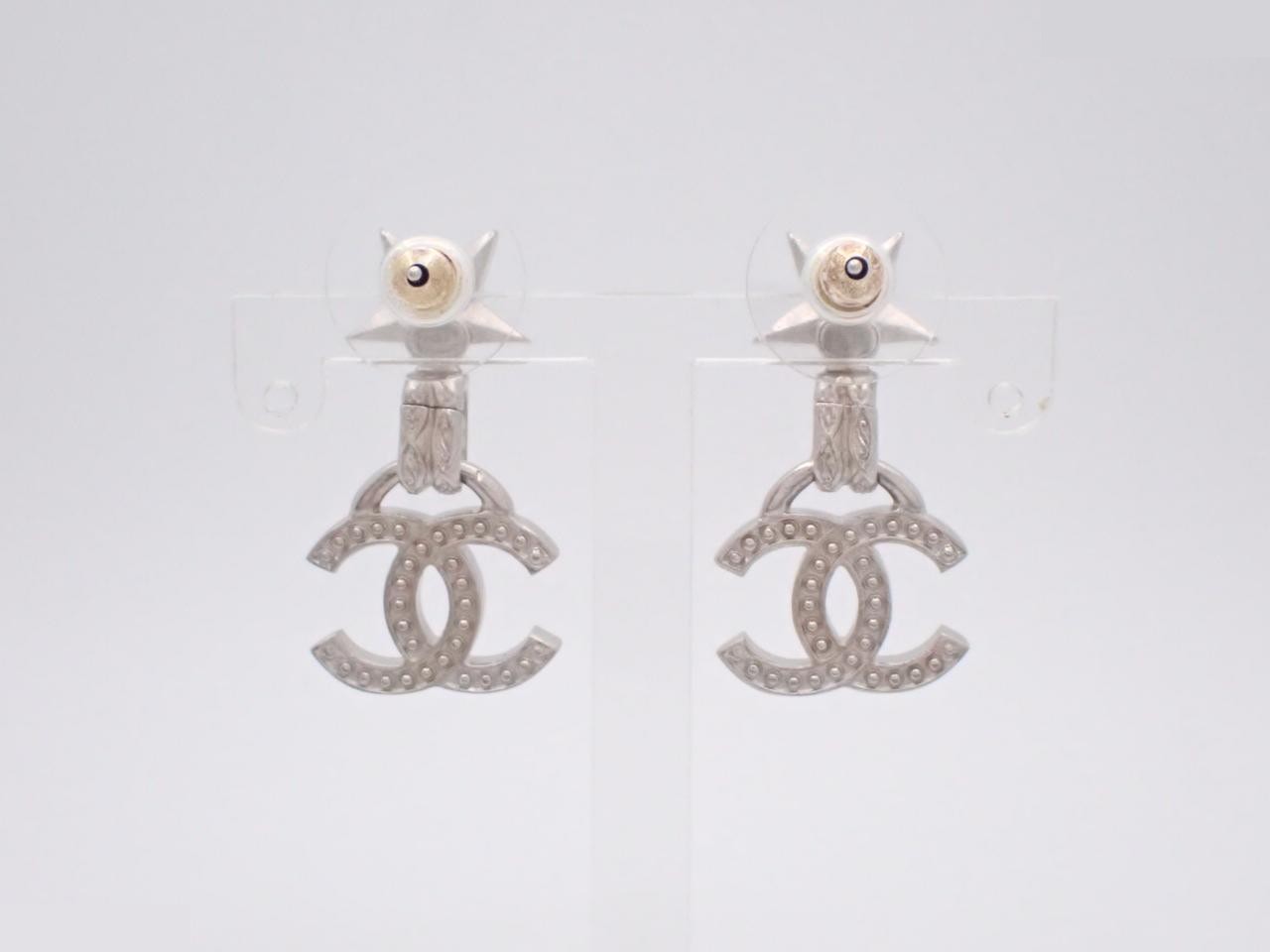 Coco Mark Star Earrings F24B Silver Color — view 2