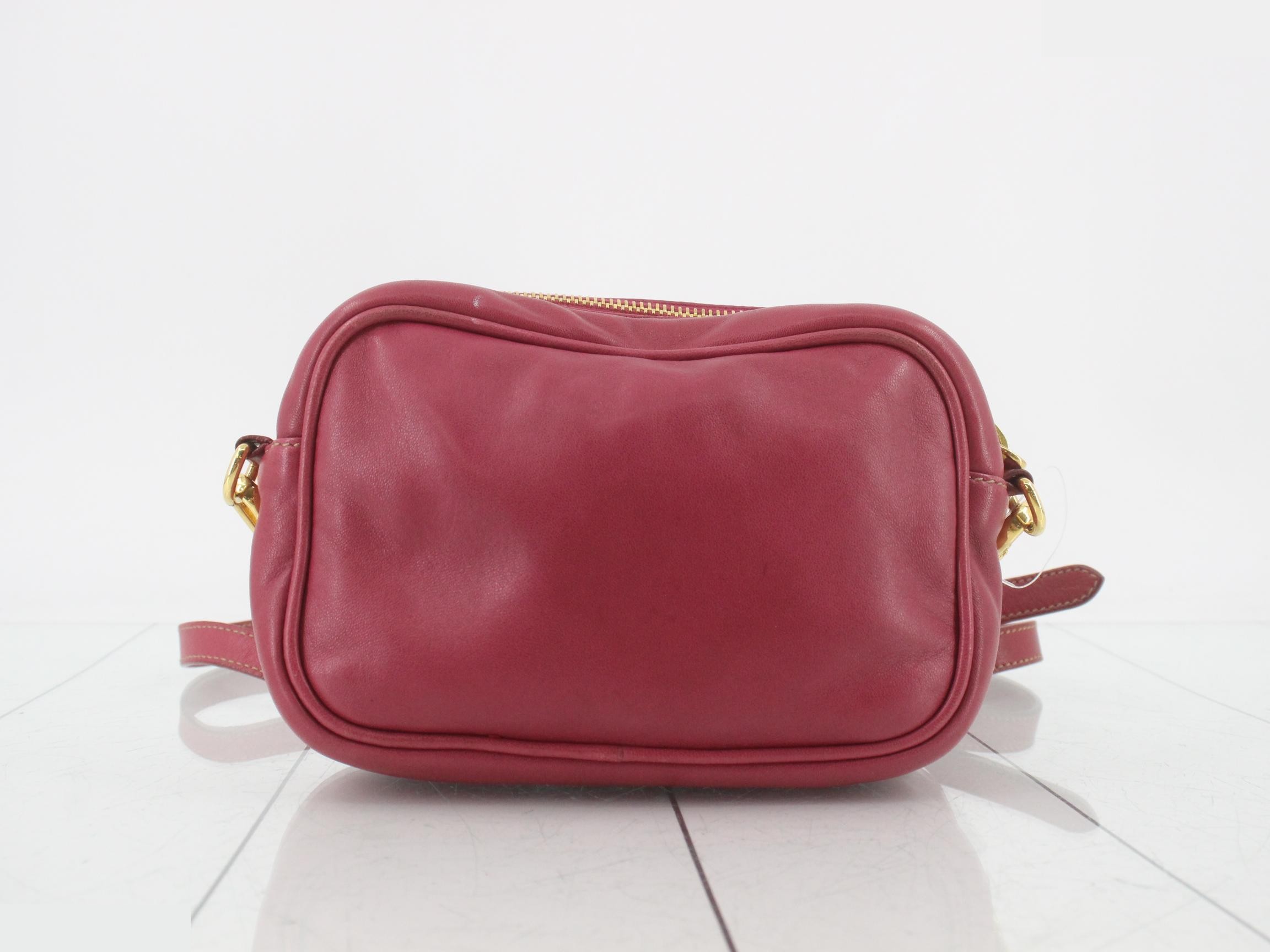 Leather Nappa Rose Shoulder Bag, Rose Pink, Gold Hardware — view 2