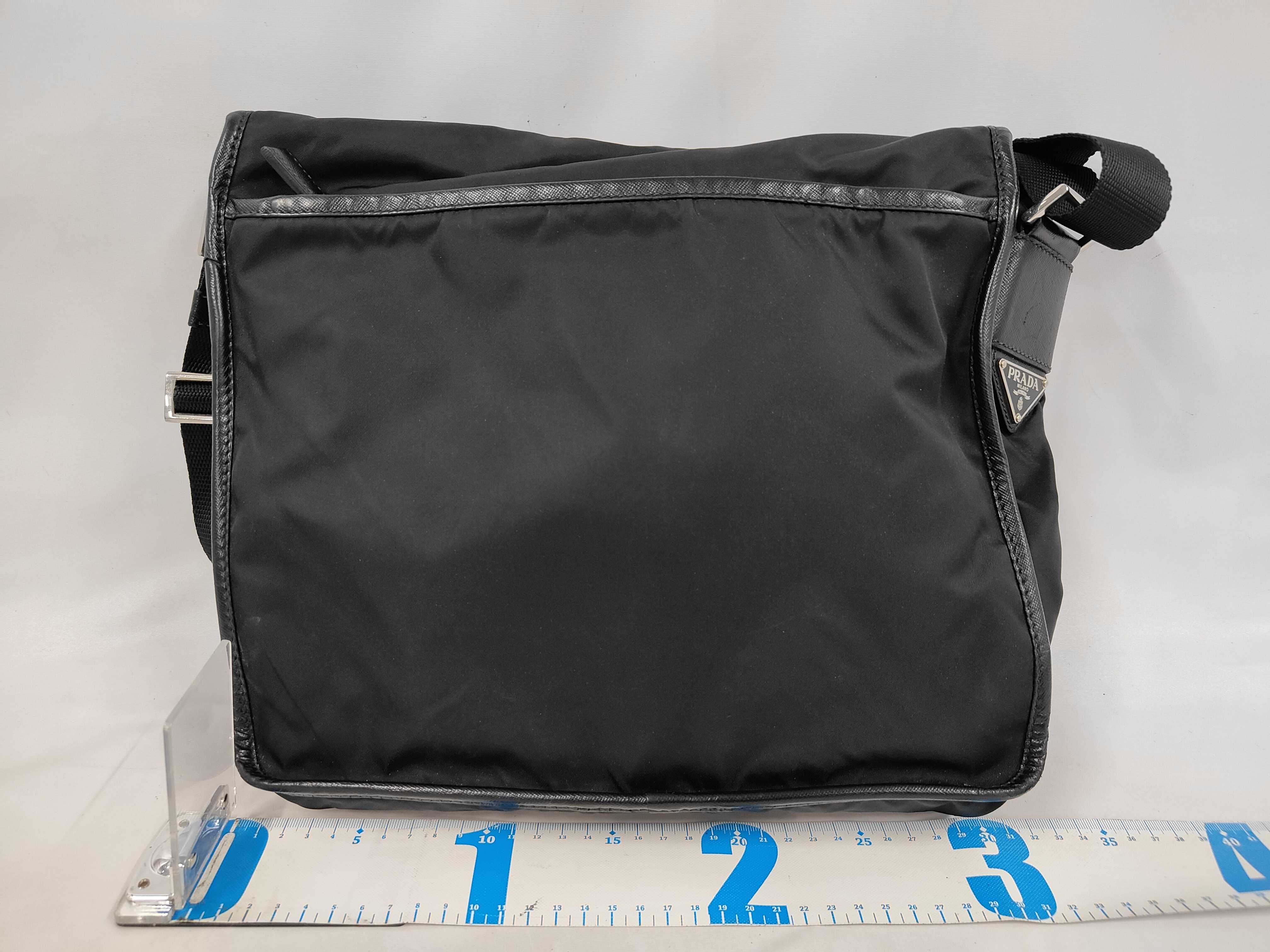 Shoulder Bag, Prada Shoulder Bag, Flap, Triangle Logo Plate, White Tag, Black Shoulder Bag — view 2