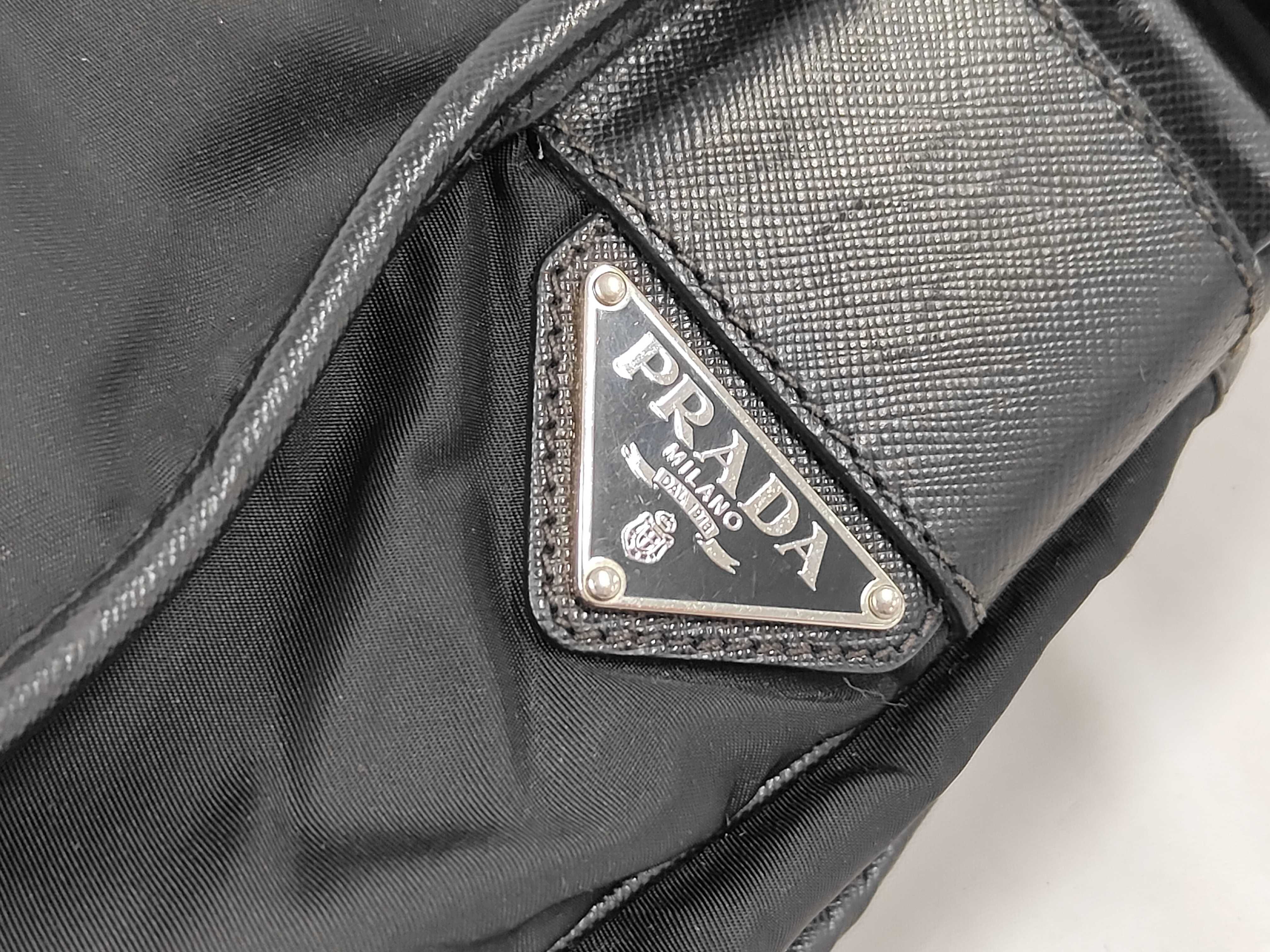 Shoulder Bag, Prada Shoulder Bag, Flap, Triangle Logo Plate, White Tag, Black Shoulder Bag — view 7
