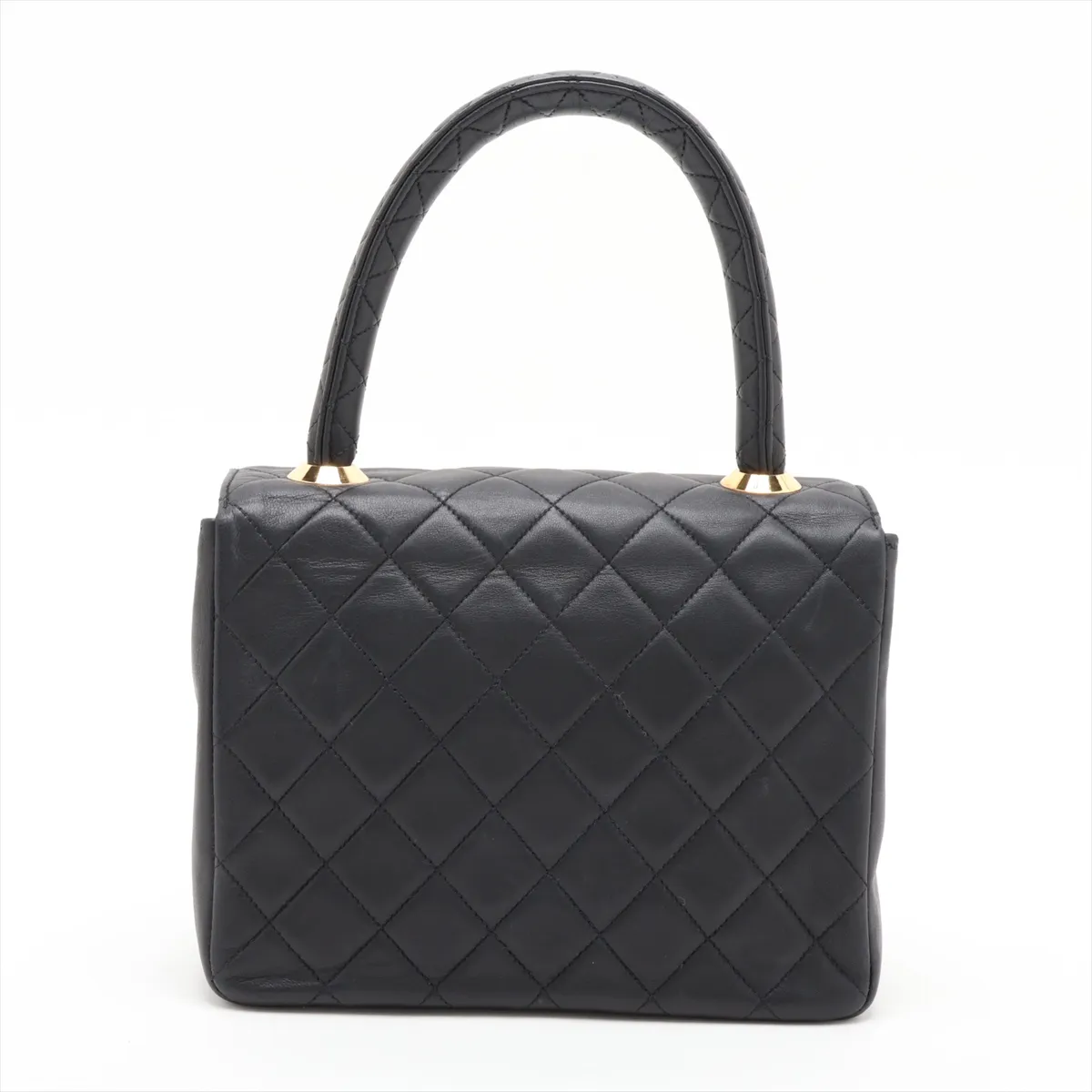 Matelassé Lambskin Handbag, Top Handle, Black with Gold Hardware, 2014963, Series 2 — view 2