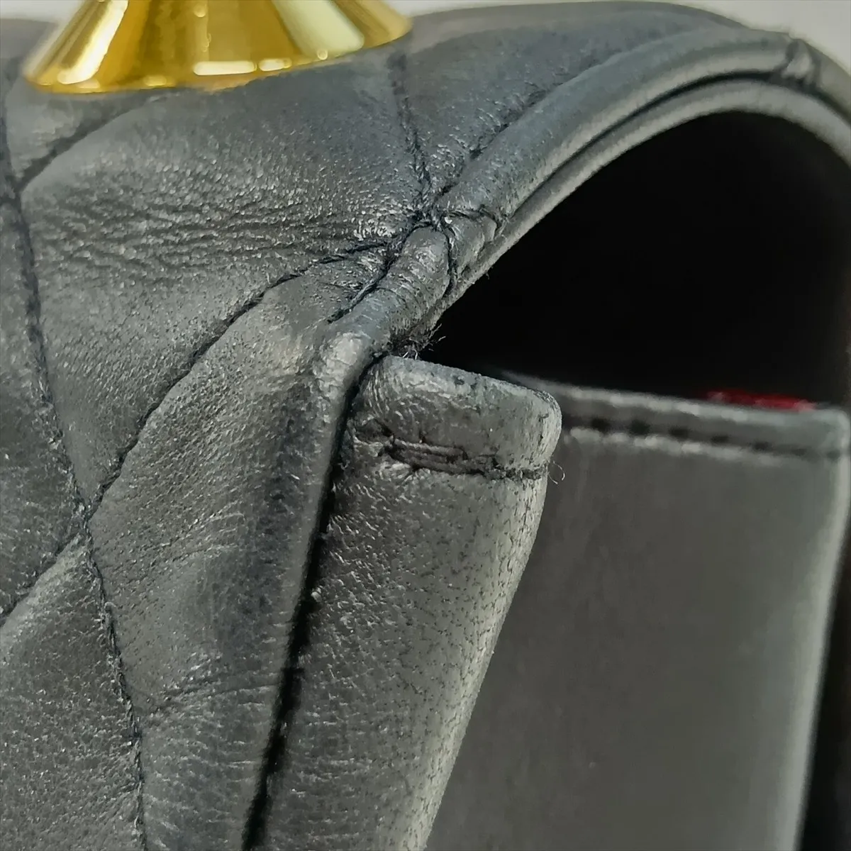 Matelassé Lambskin Handbag, Top Handle, Black with Gold Hardware, 2014963, Series 2 — view 13