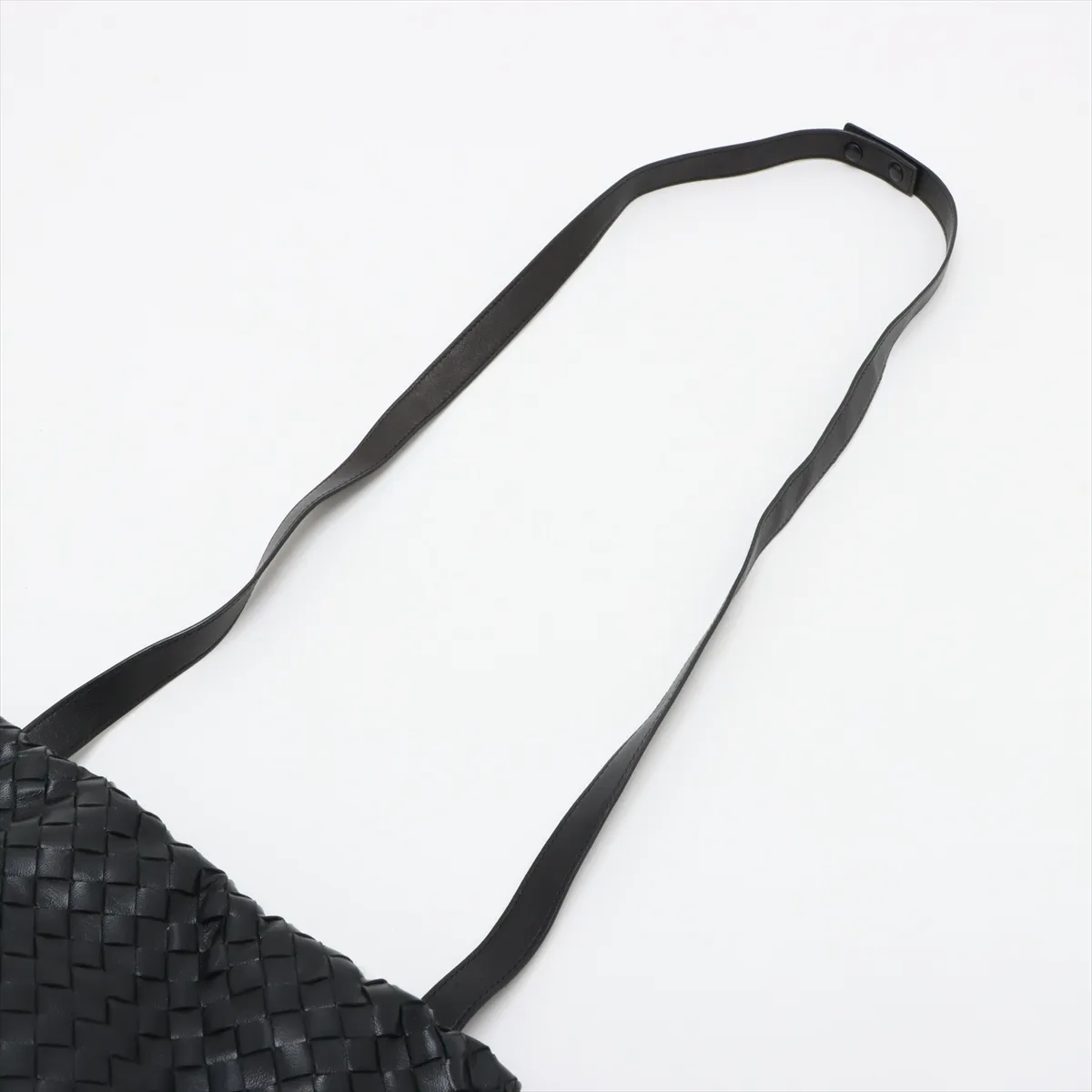 Intrecciato Mini The Valve Leather Shoulder Bag Black — view 5