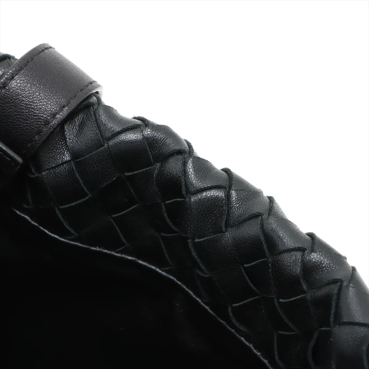 Intrecciato Mini The Valve Leather Shoulder Bag Black — view 8