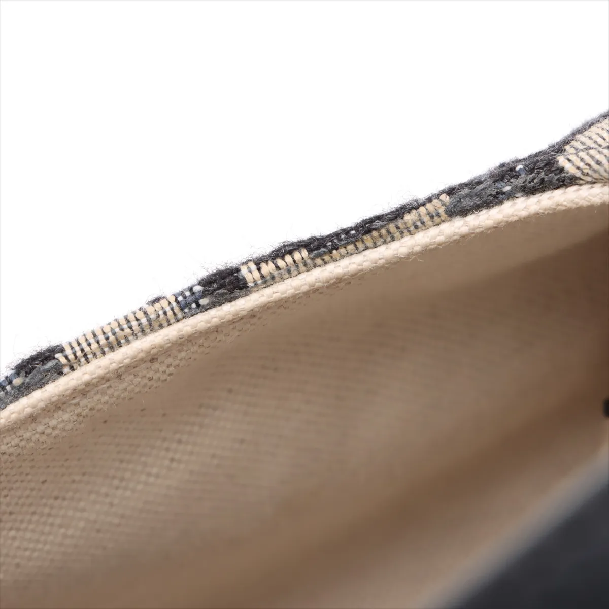 Oblique Saddle Bag Canvas x Leather Handbag Navy — view 12