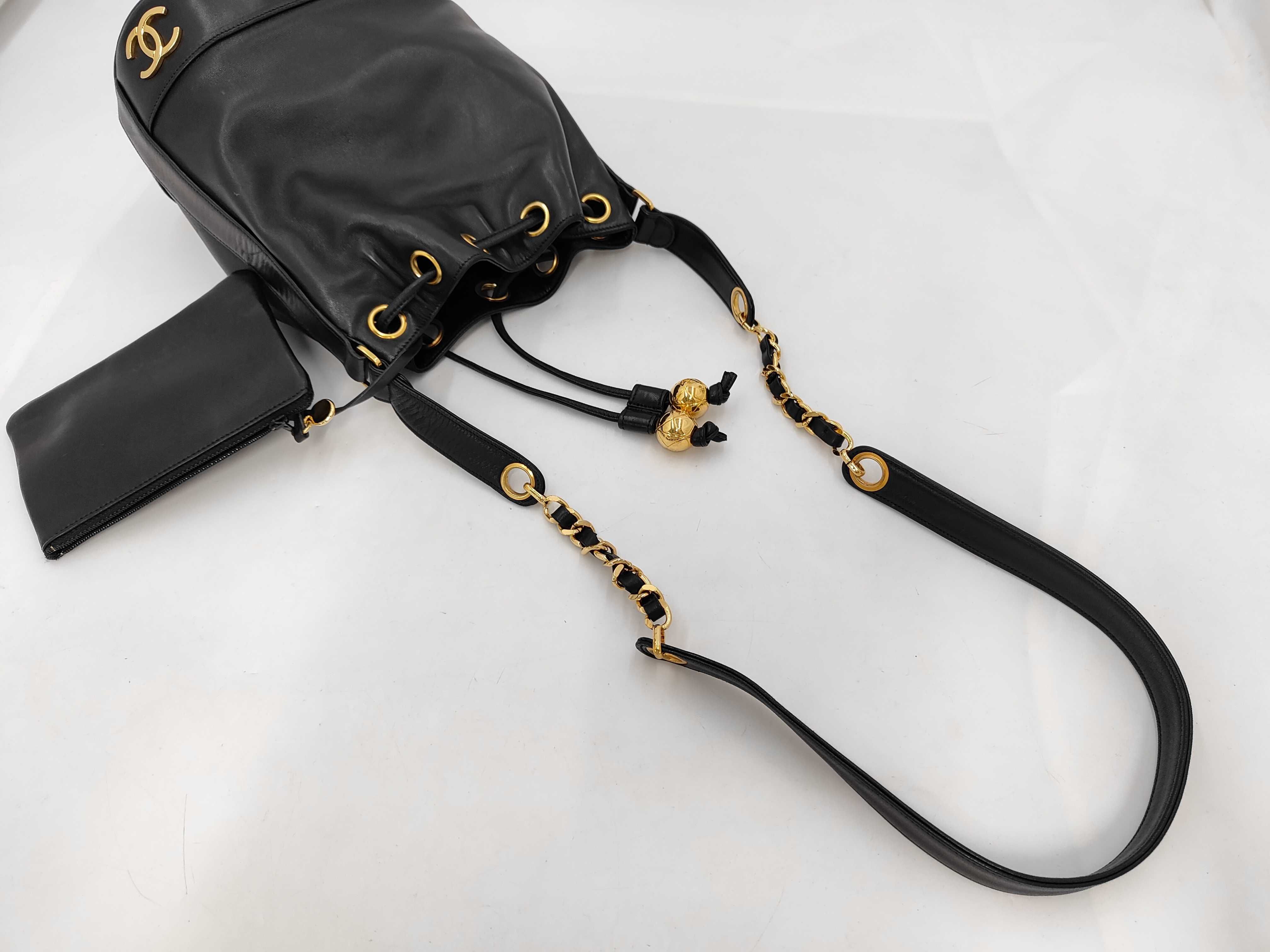 Caviar Skin Drawstring Triple Coco Bag Shoulder Bag — view 5