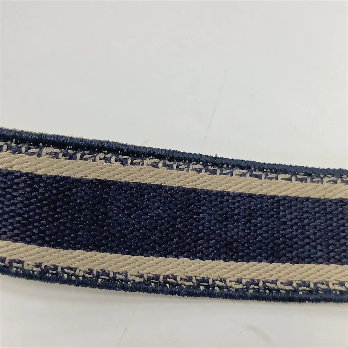 Oblique Bobby Canvas x Leather Shoulder Bag, Navy — view 12
