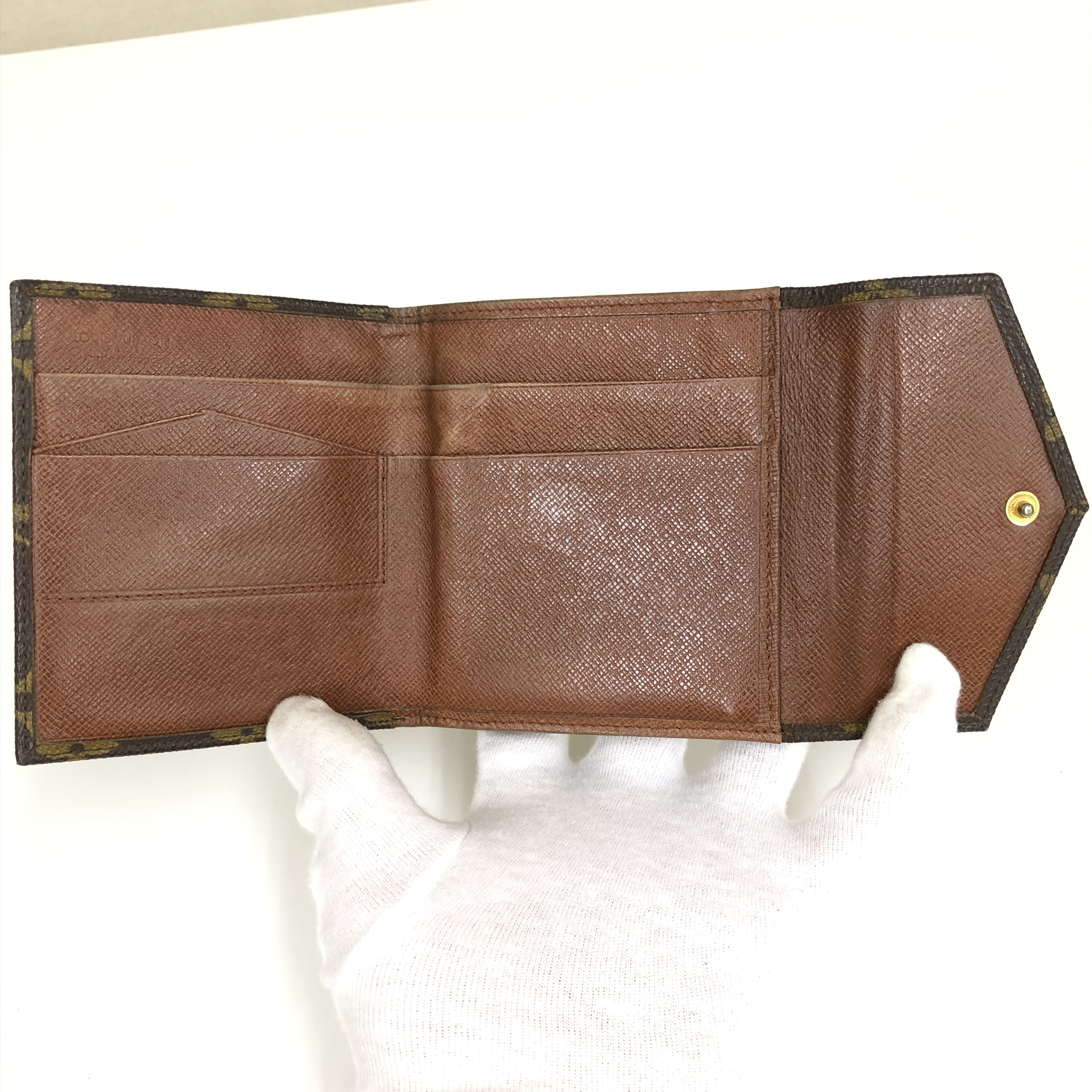 Monogram Portemonnaie Bifold Wallet M61660 (No stickiness) Compact Wallet 8910AN with coin purse, made in France. — view 9