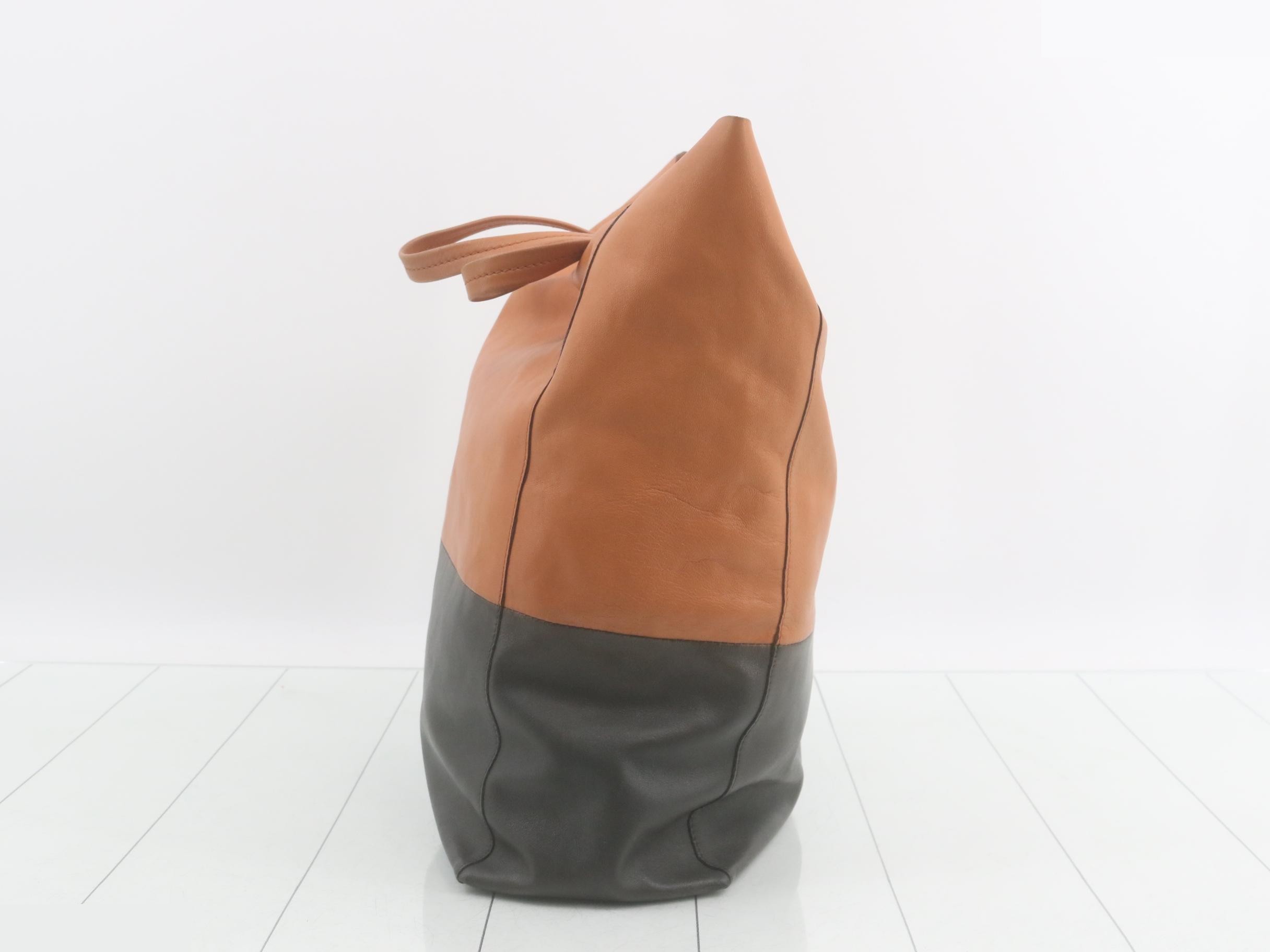 Tote Cabas Vertical Two-Tone Leather — view 3