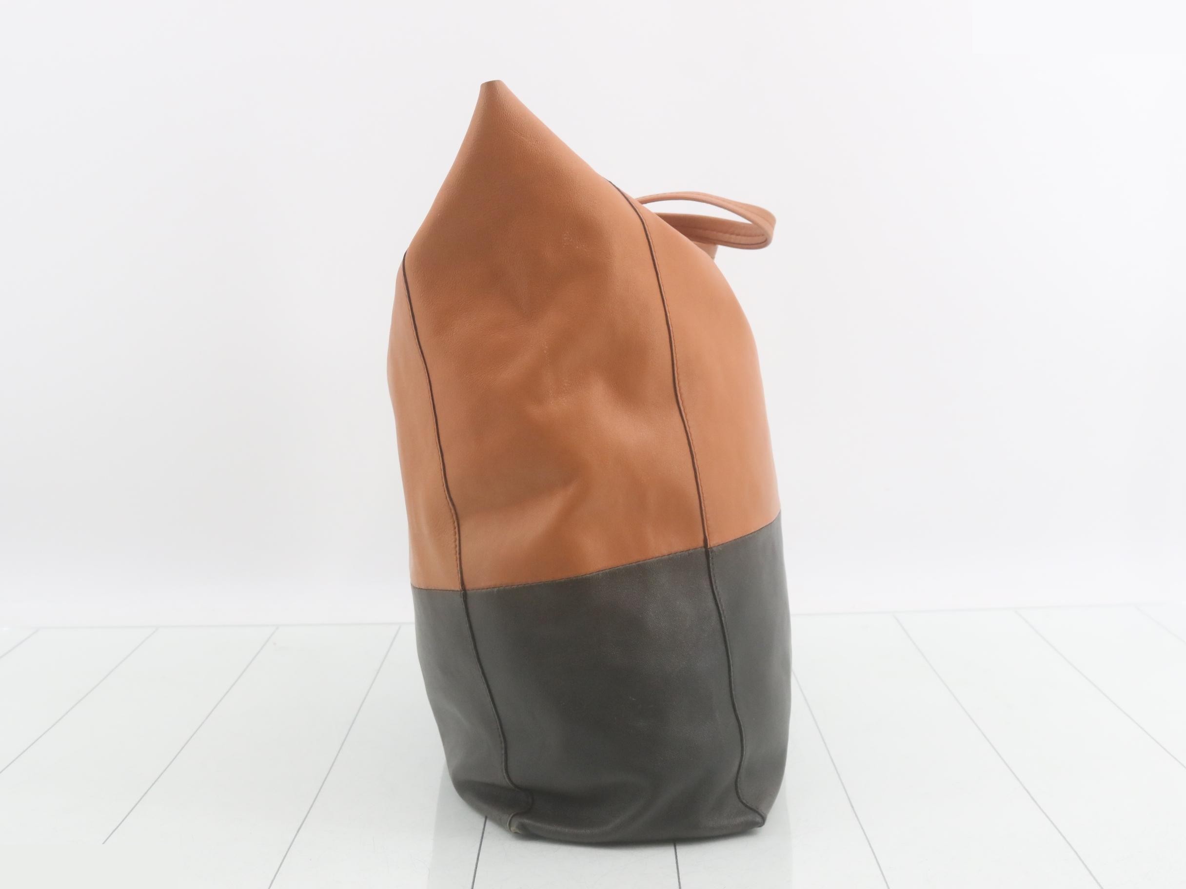 Tote Cabas Vertical Two-Tone Leather — view 4