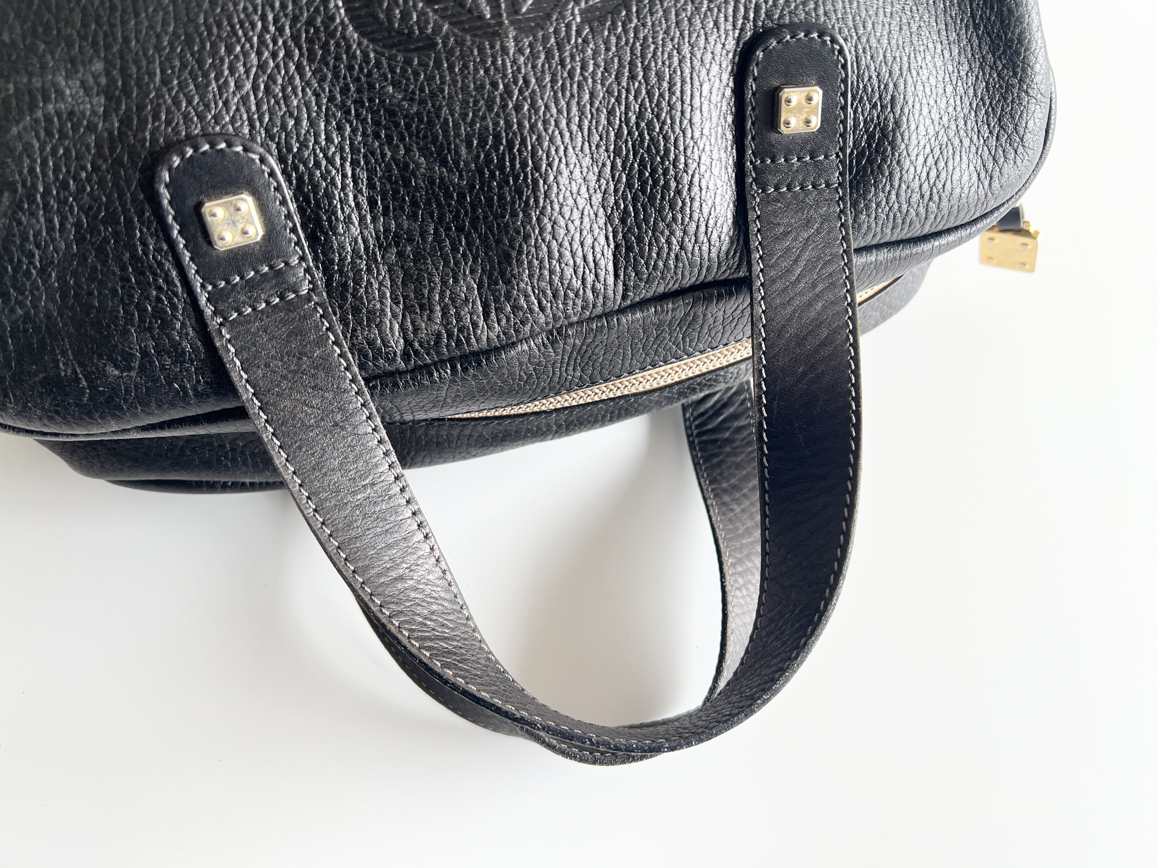 Amazona Anagram Logo Leather Mini Boston Bag (Boston Bag, Handbag) — view 3