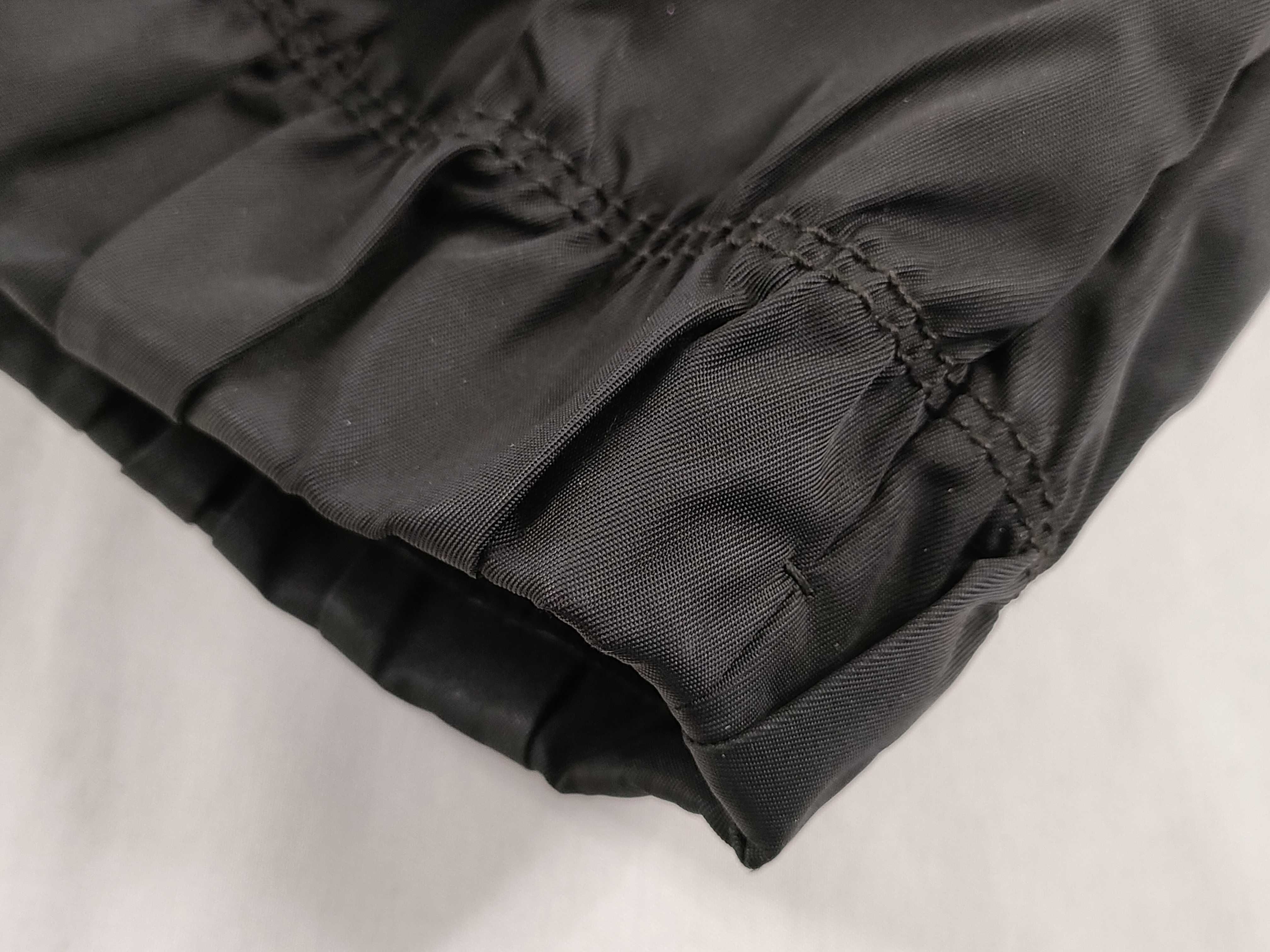 Nylon Prada Nylon Leather Gathered Tote Bag Black Serial Card Tote Bag — view 14