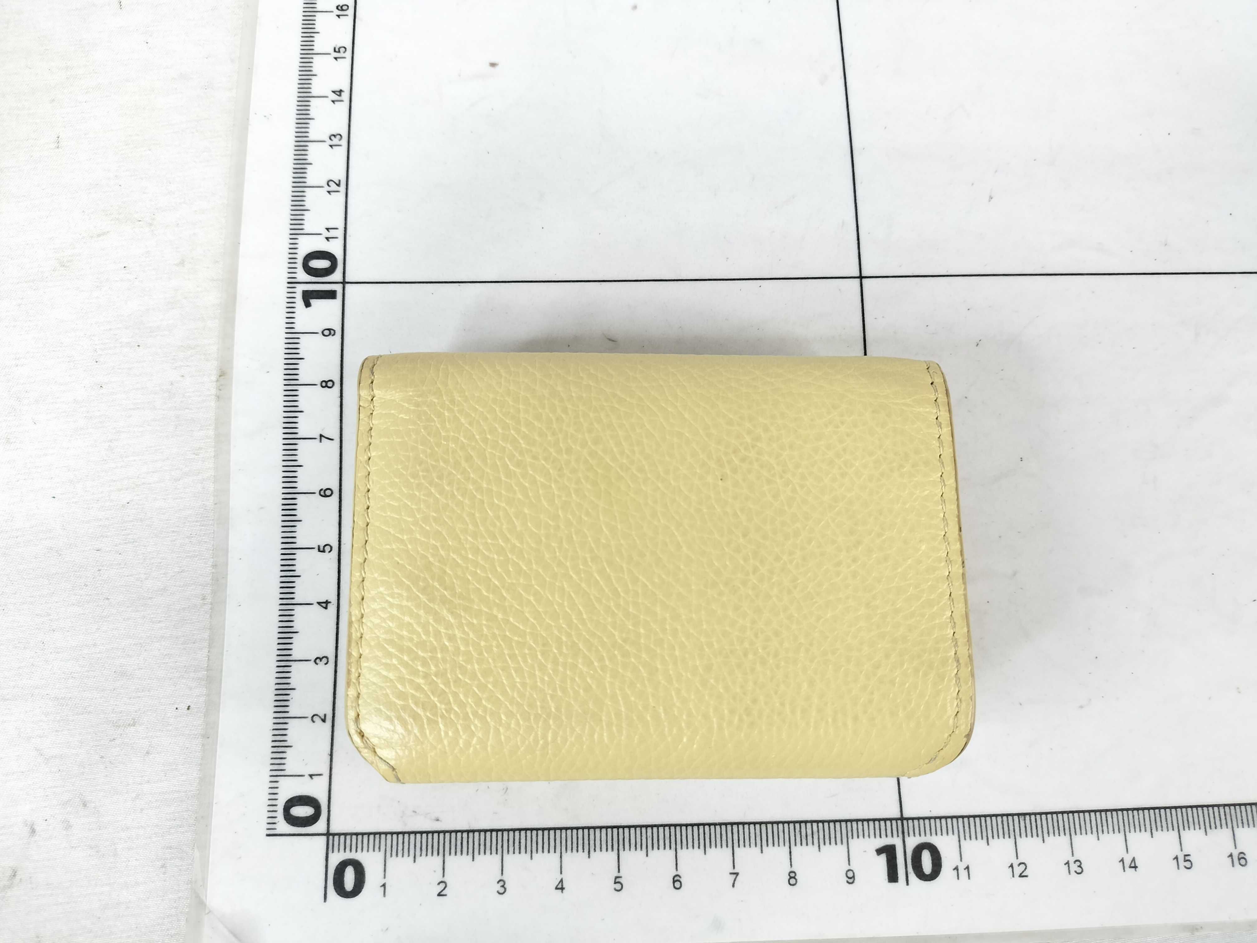 Cash Leather Mini Wallet, Yellow — view 2