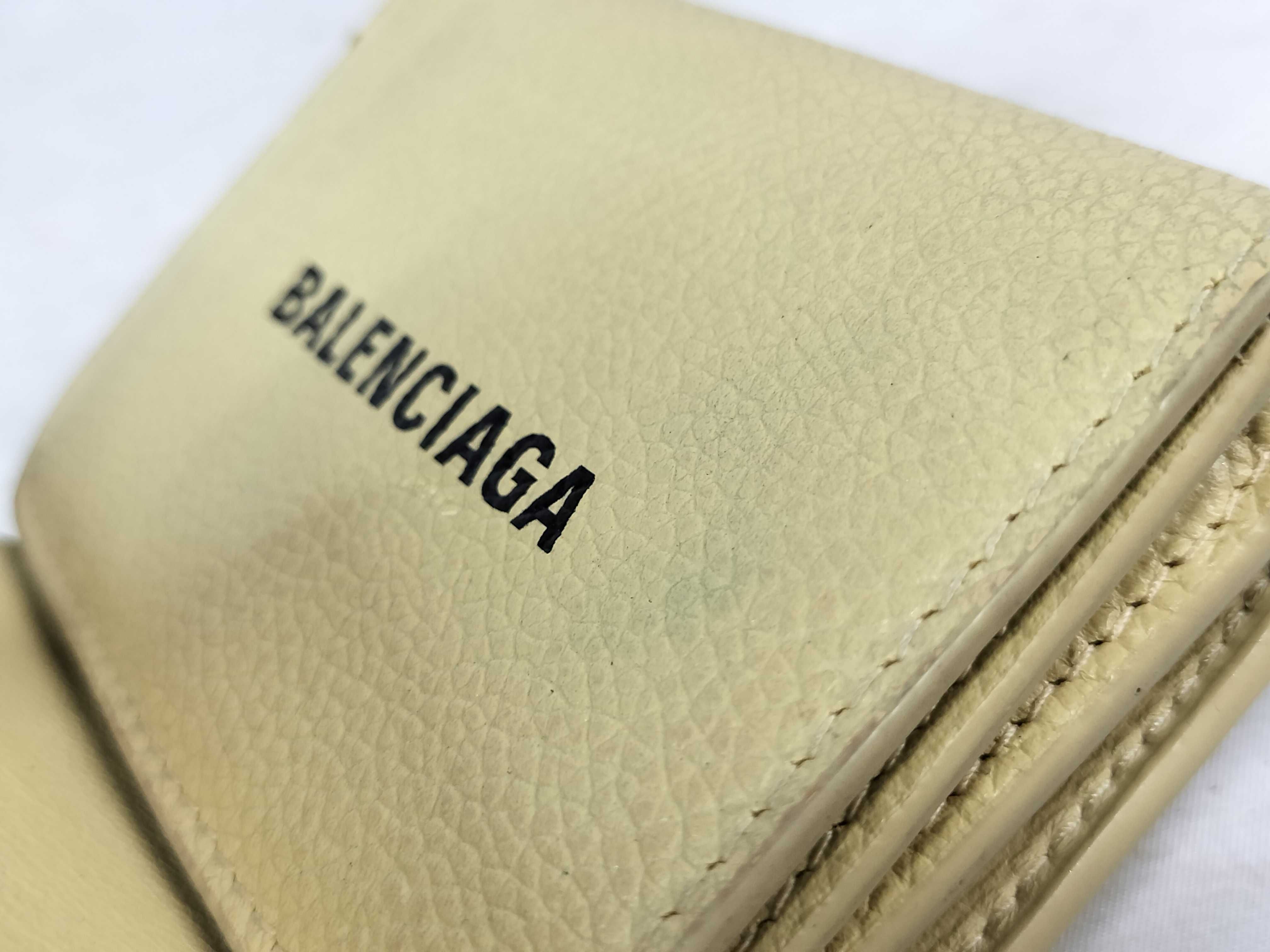 Cash Leather Mini Wallet, Yellow — view 12