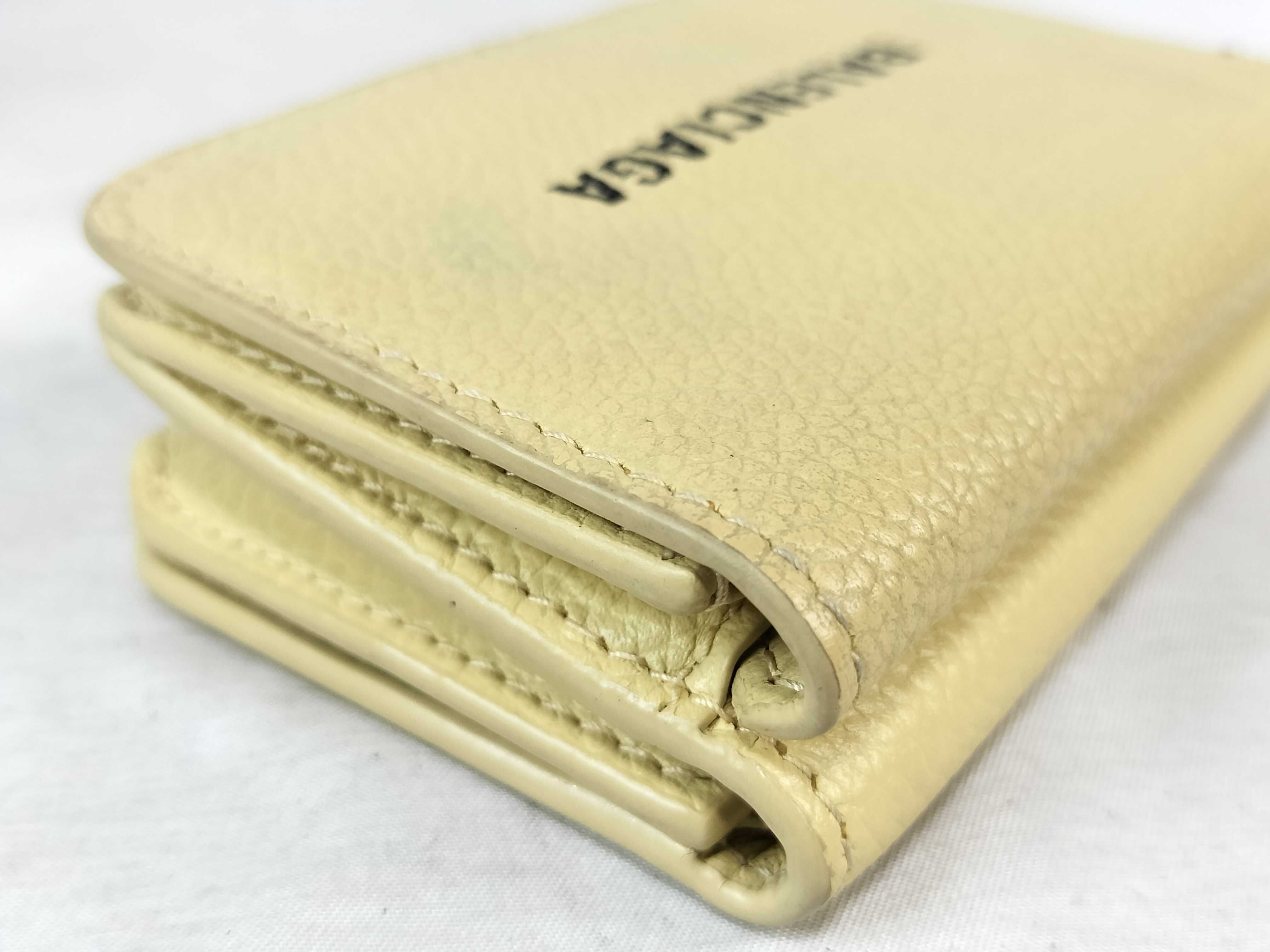 Cash Leather Mini Wallet, Yellow — view 13