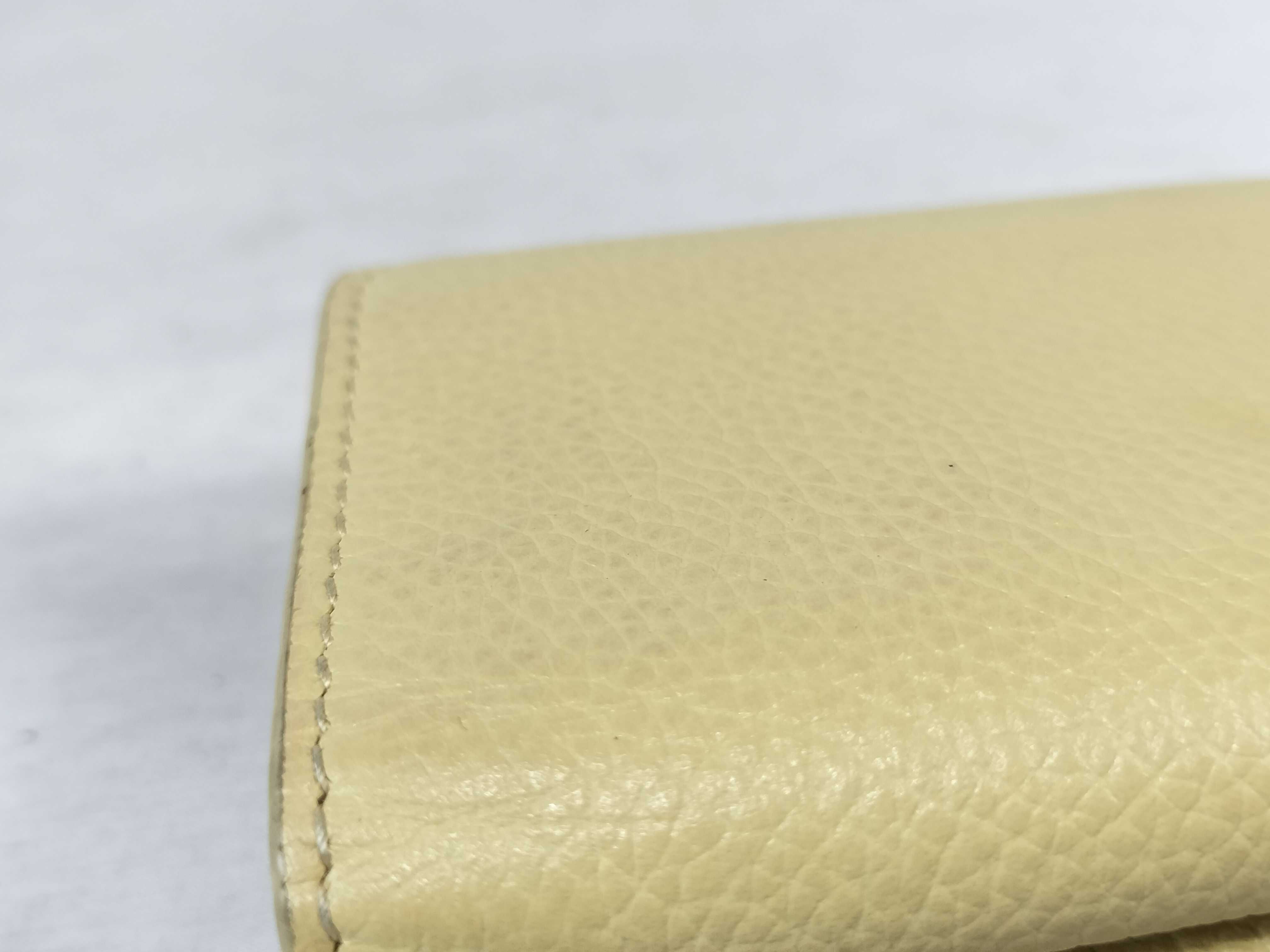 Cash Leather Mini Wallet, Yellow — view 14